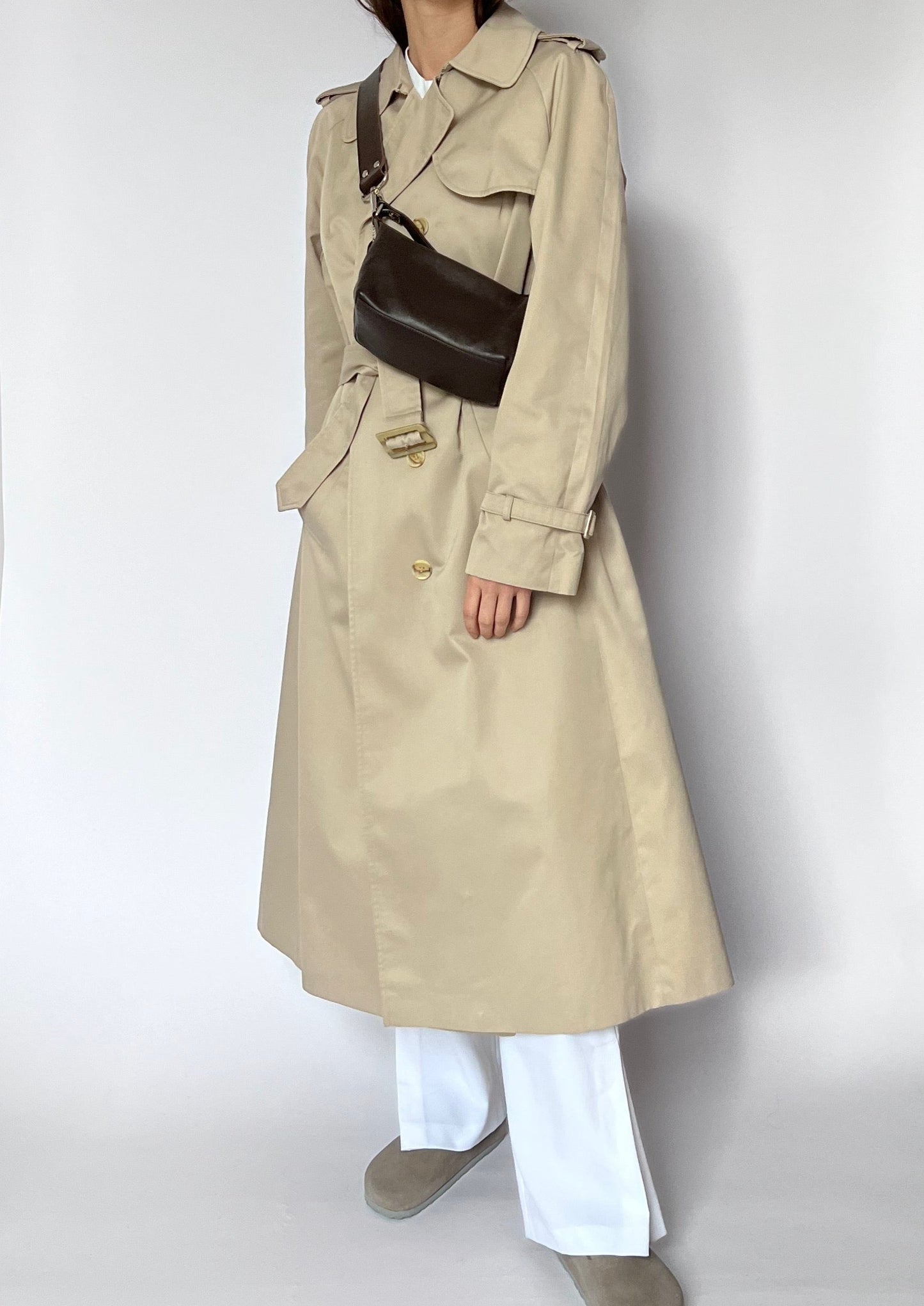 Neutral D-Ring Trench Coat S/M