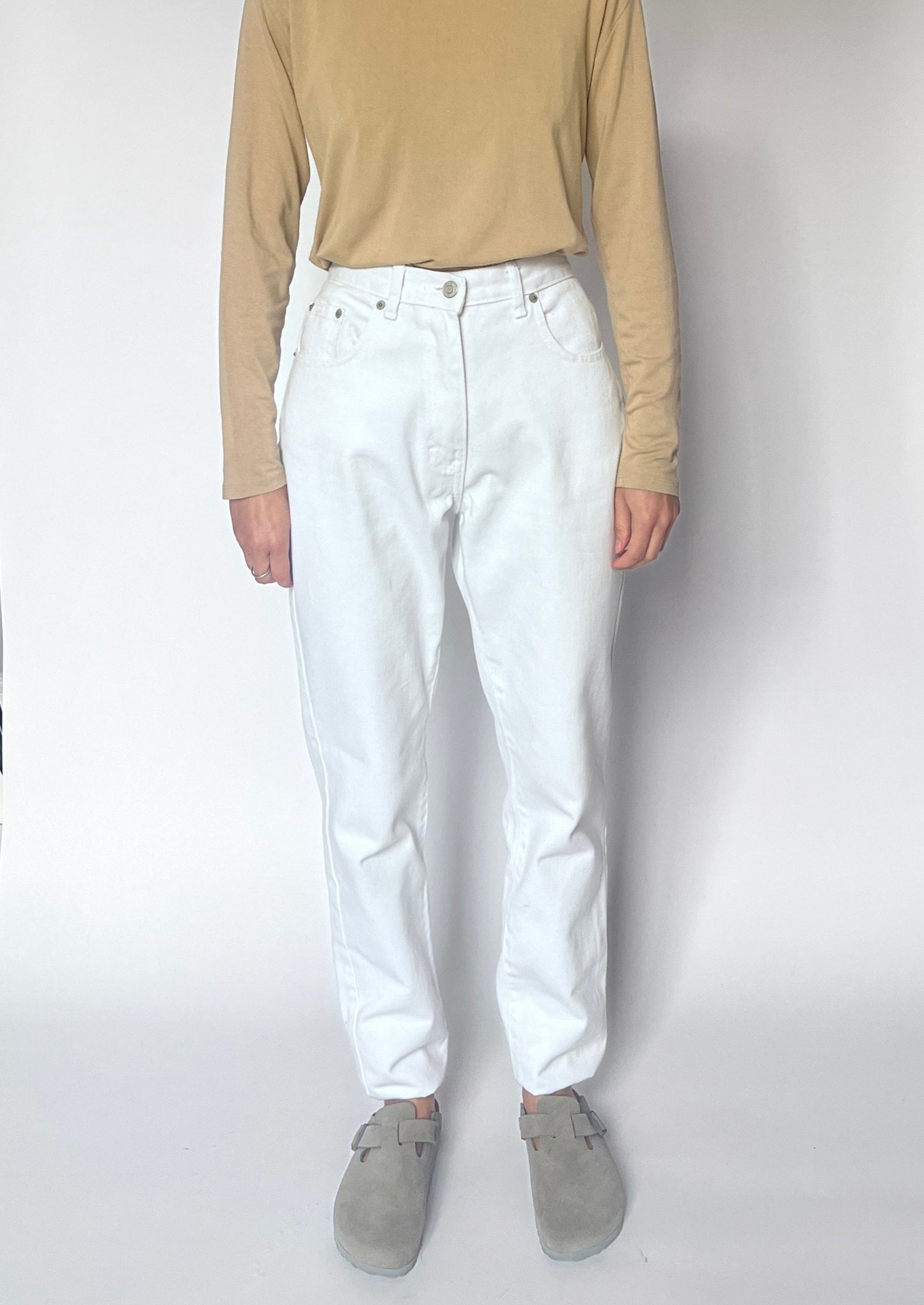 White 'Mum' Jeans S W27"