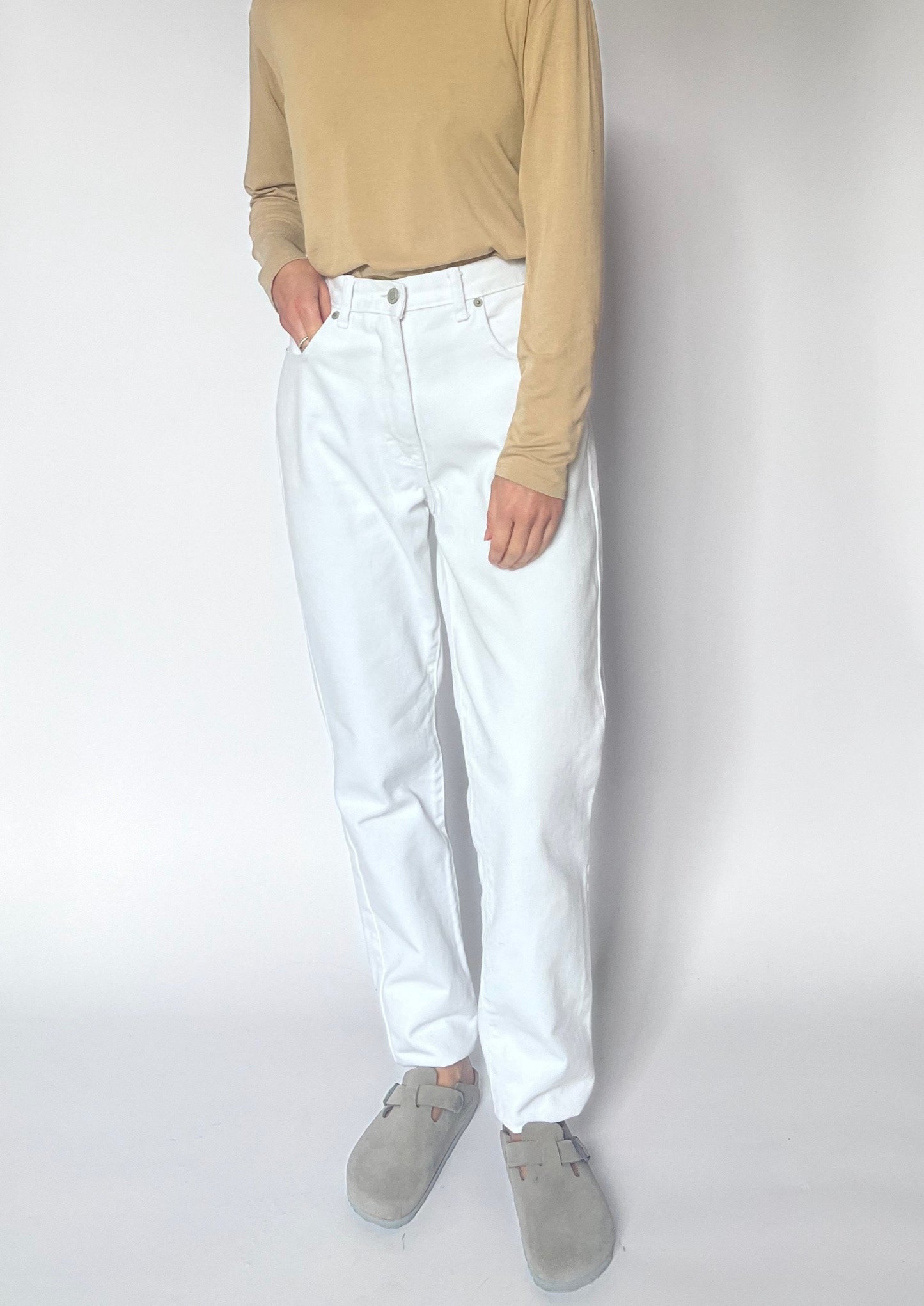 White 'Mum' Jeans S W27"