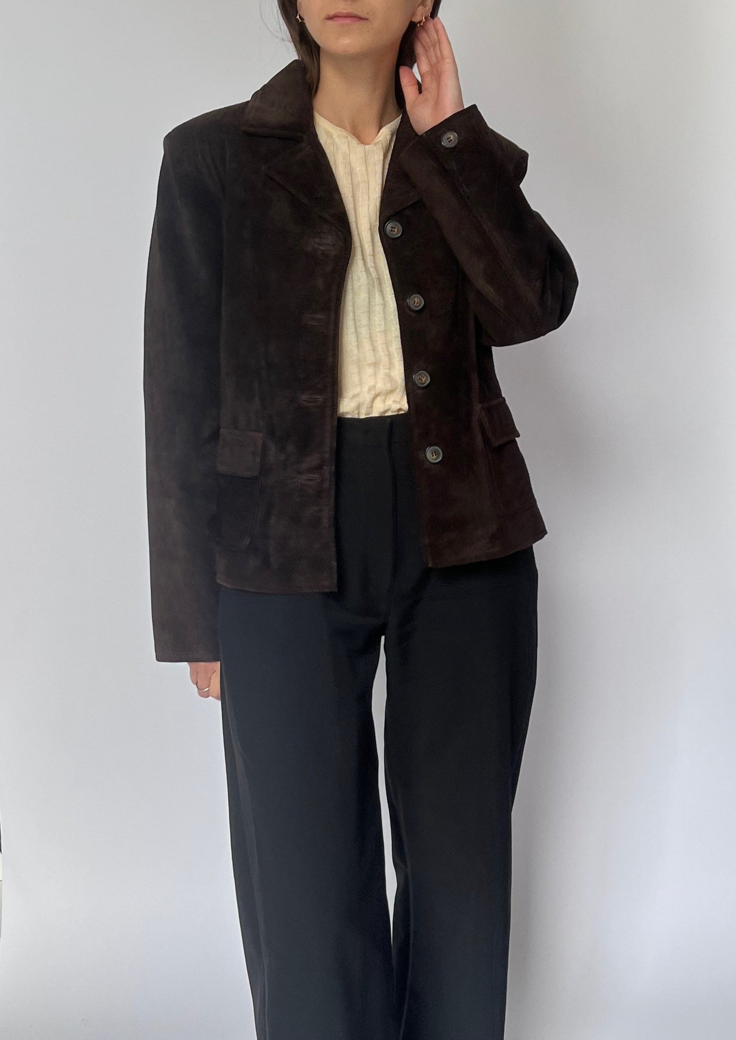 Chocolate Brown Suede Jacket S/M