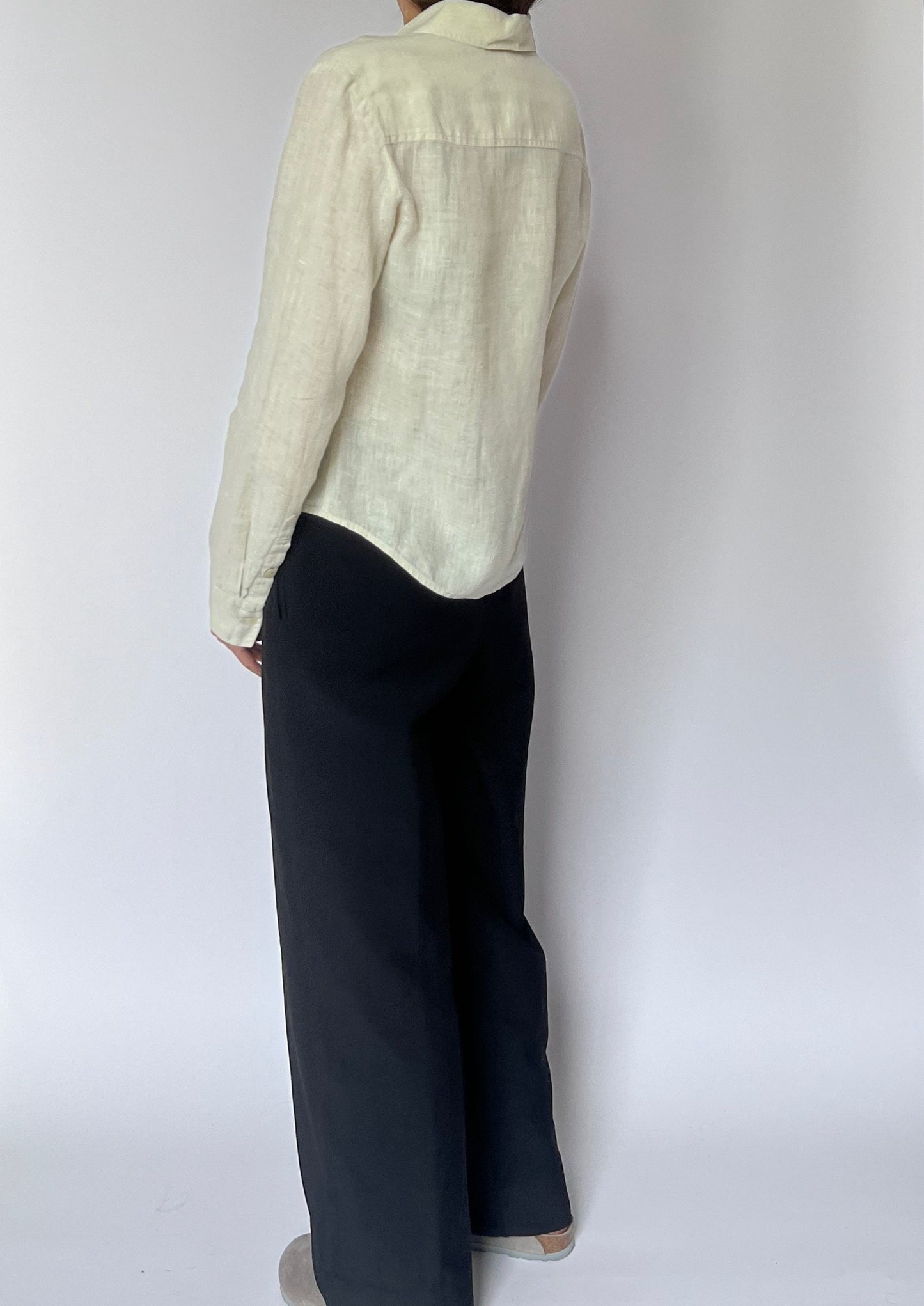 Cropped Linen Shirt XS