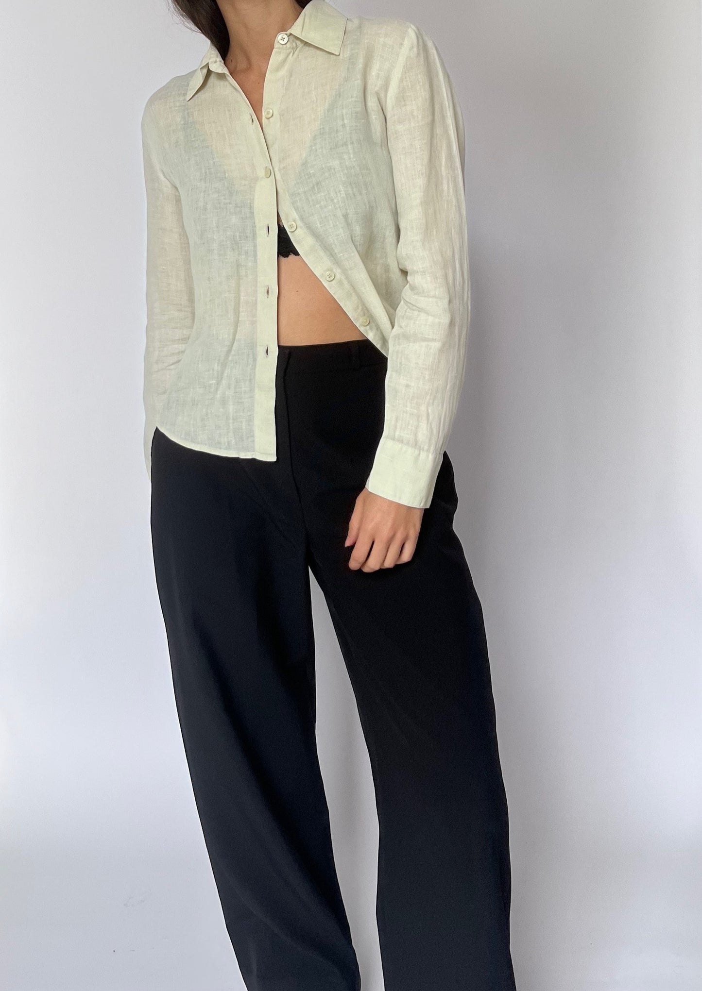 Cropped Linen Shirt XS