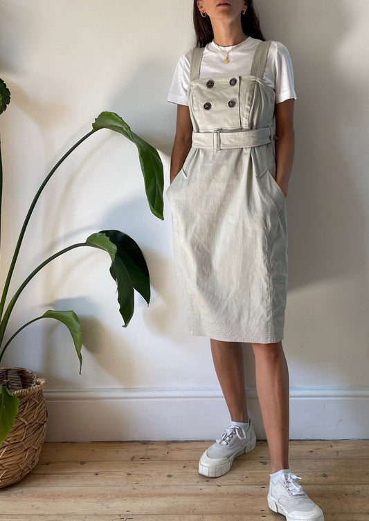 Vintage MaxMara Beige Pinafore Dress S