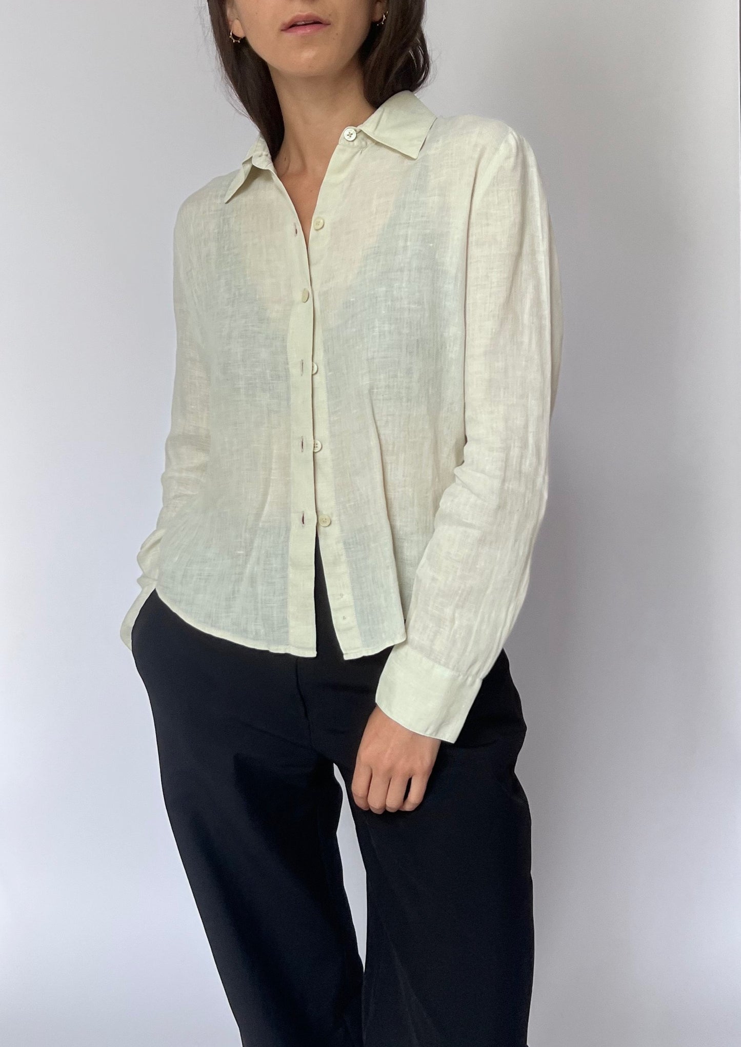 Cropped Linen Shirt XS