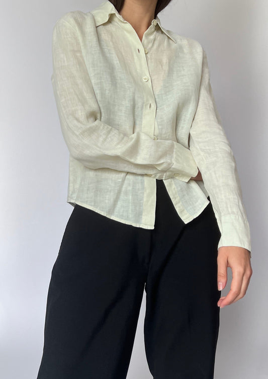 Cropped Linen Shirt XS