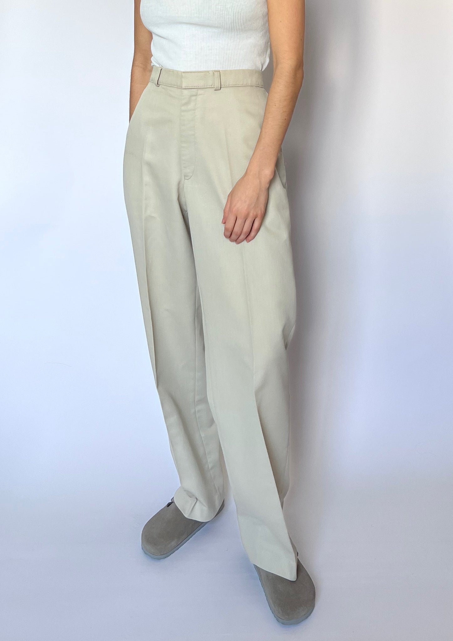 90s Cream Straight Leg Trousers L W'33"