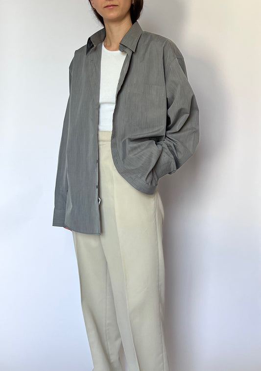 90s Grey Oversized Shirt M