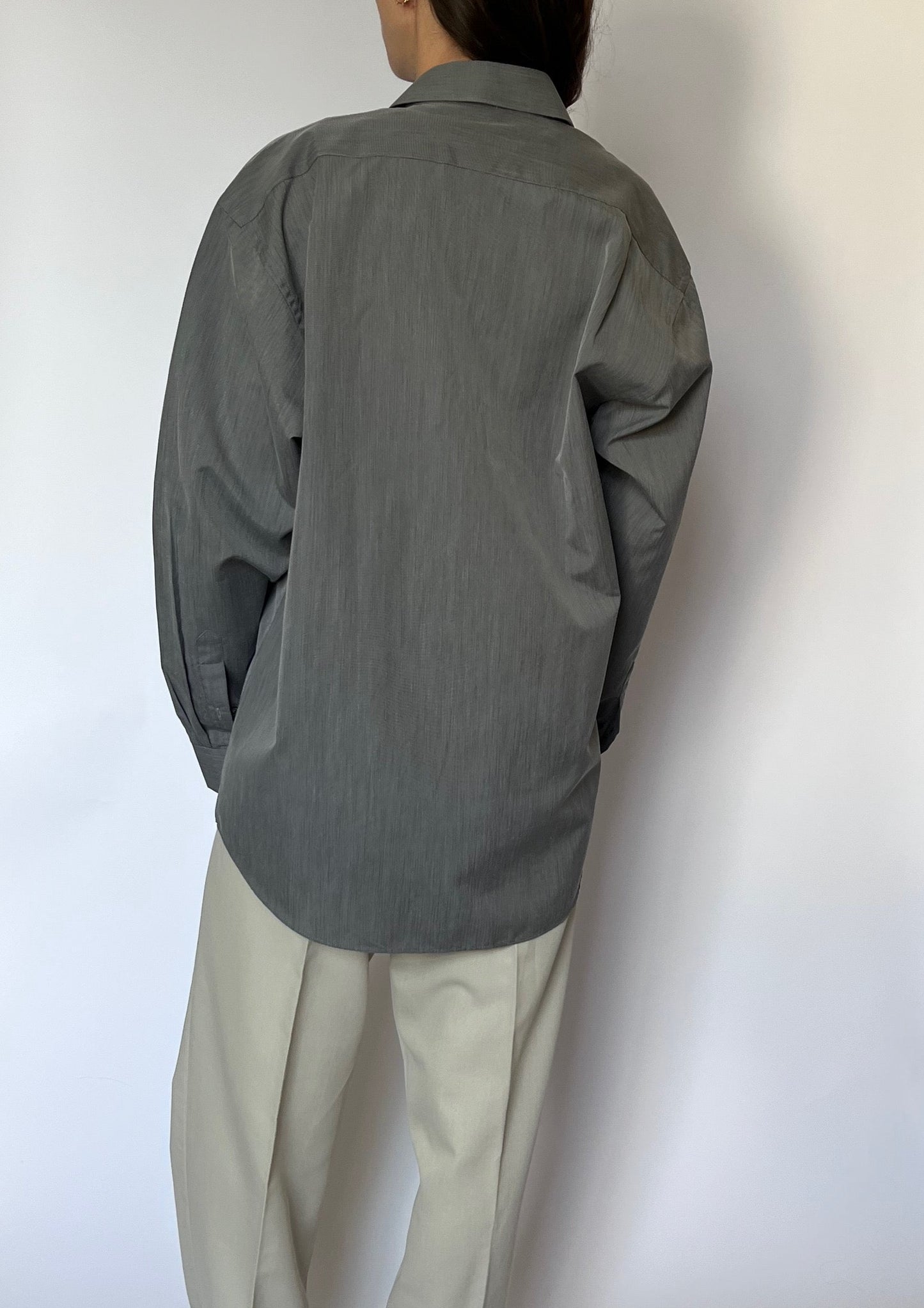 90s Grey Oversized Shirt M