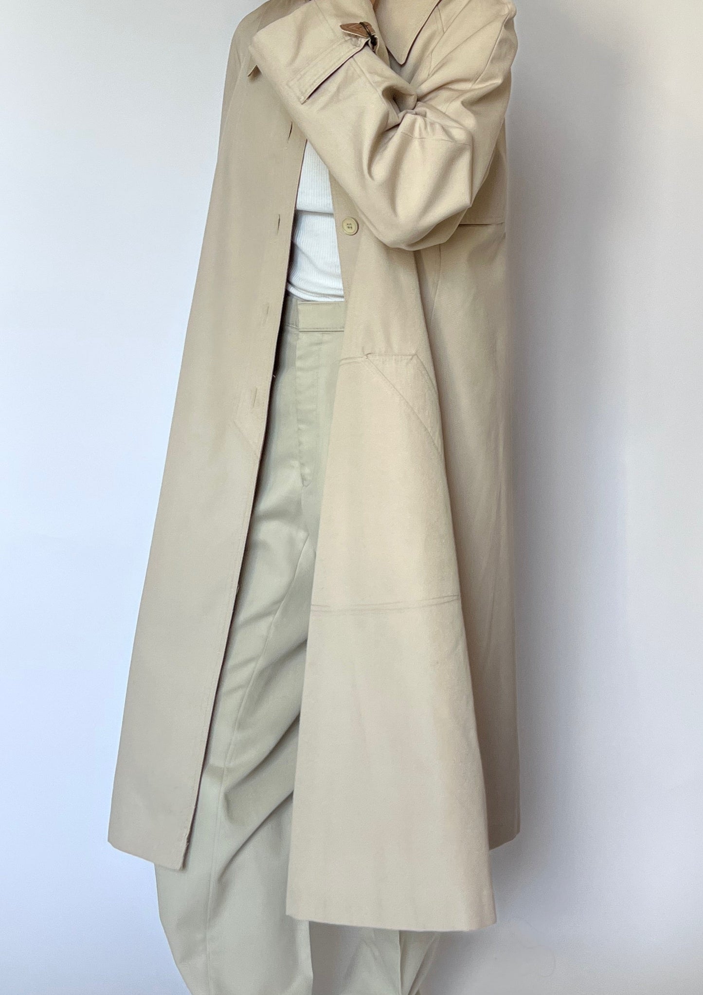 70s A-Line Trench Coat S/M