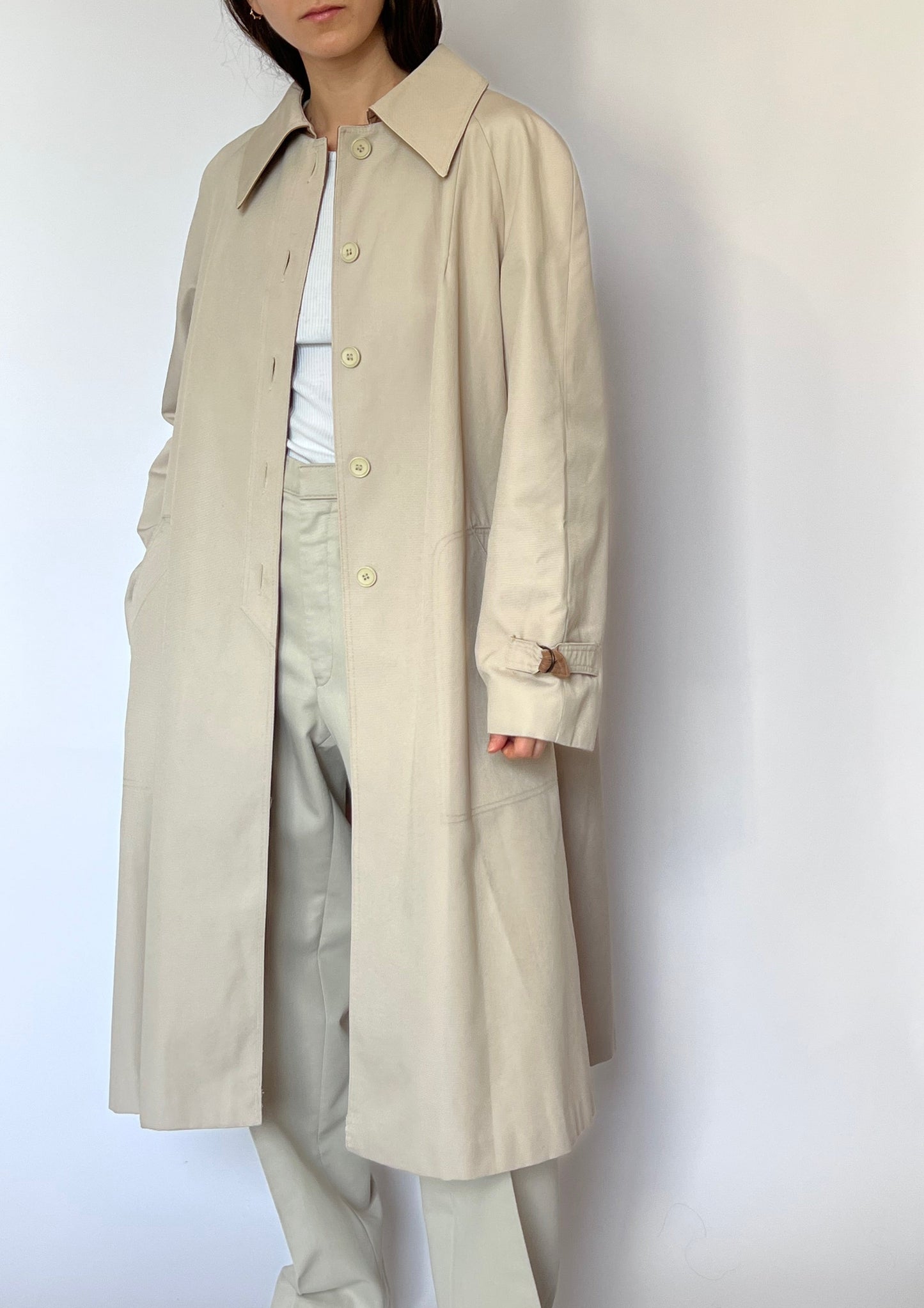 70s A-Line Trench Coat S/M