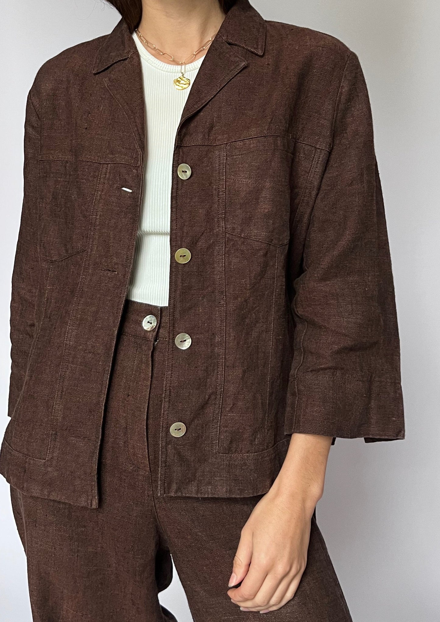 Brown Linen Suit M W'31"