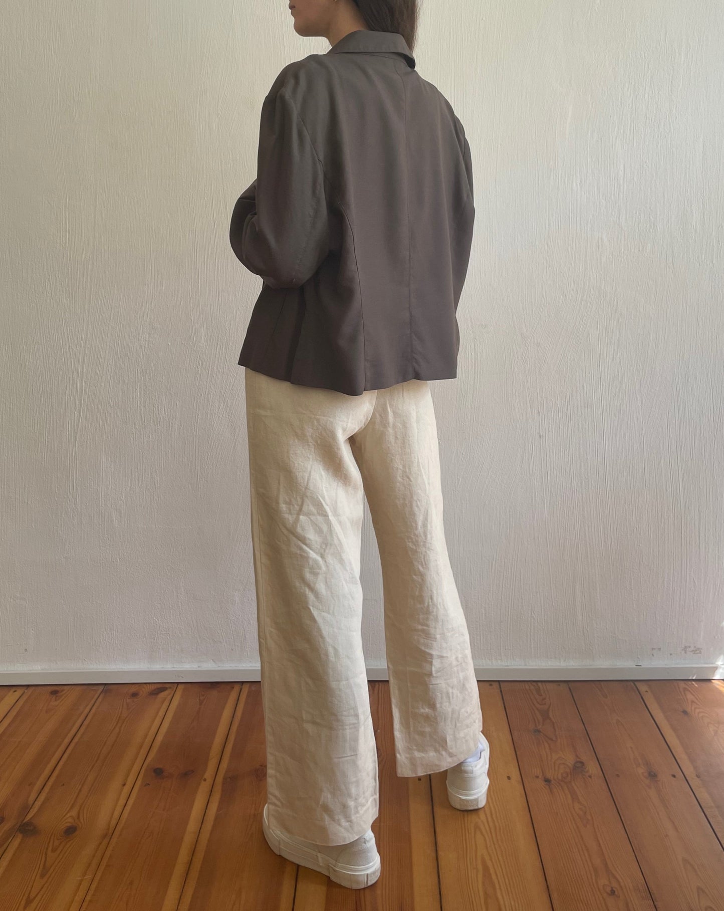 Vintage Linen Lightweight Relaxed Boxy Jacket Size M-XL