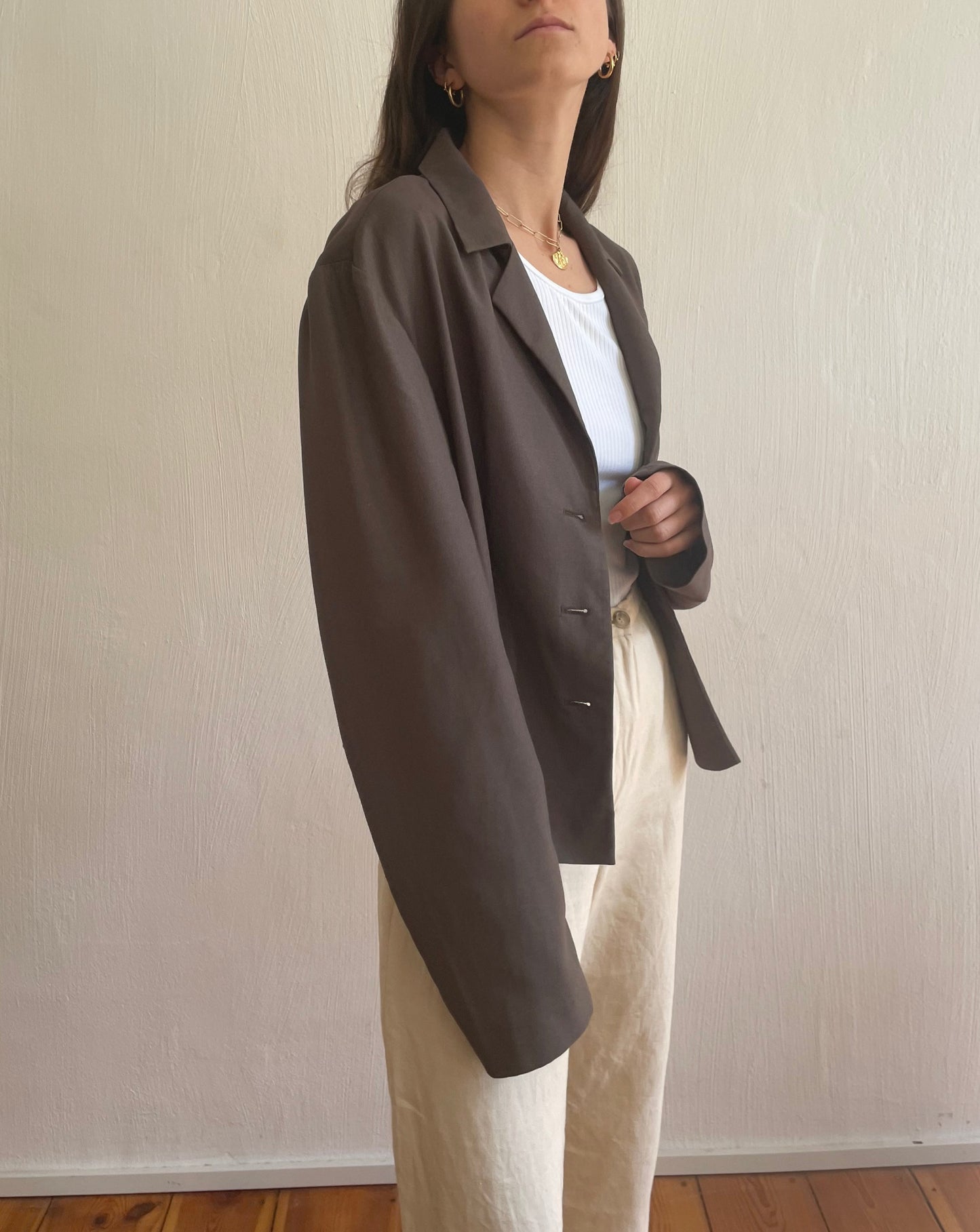 Vintage Linen Lightweight Relaxed Boxy Jacket Size M-XL