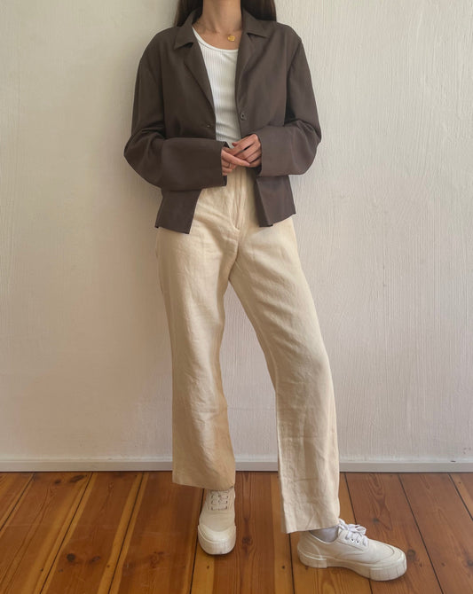 Vintage Linen Lightweight Relaxed Boxy Jacket Size M-XL