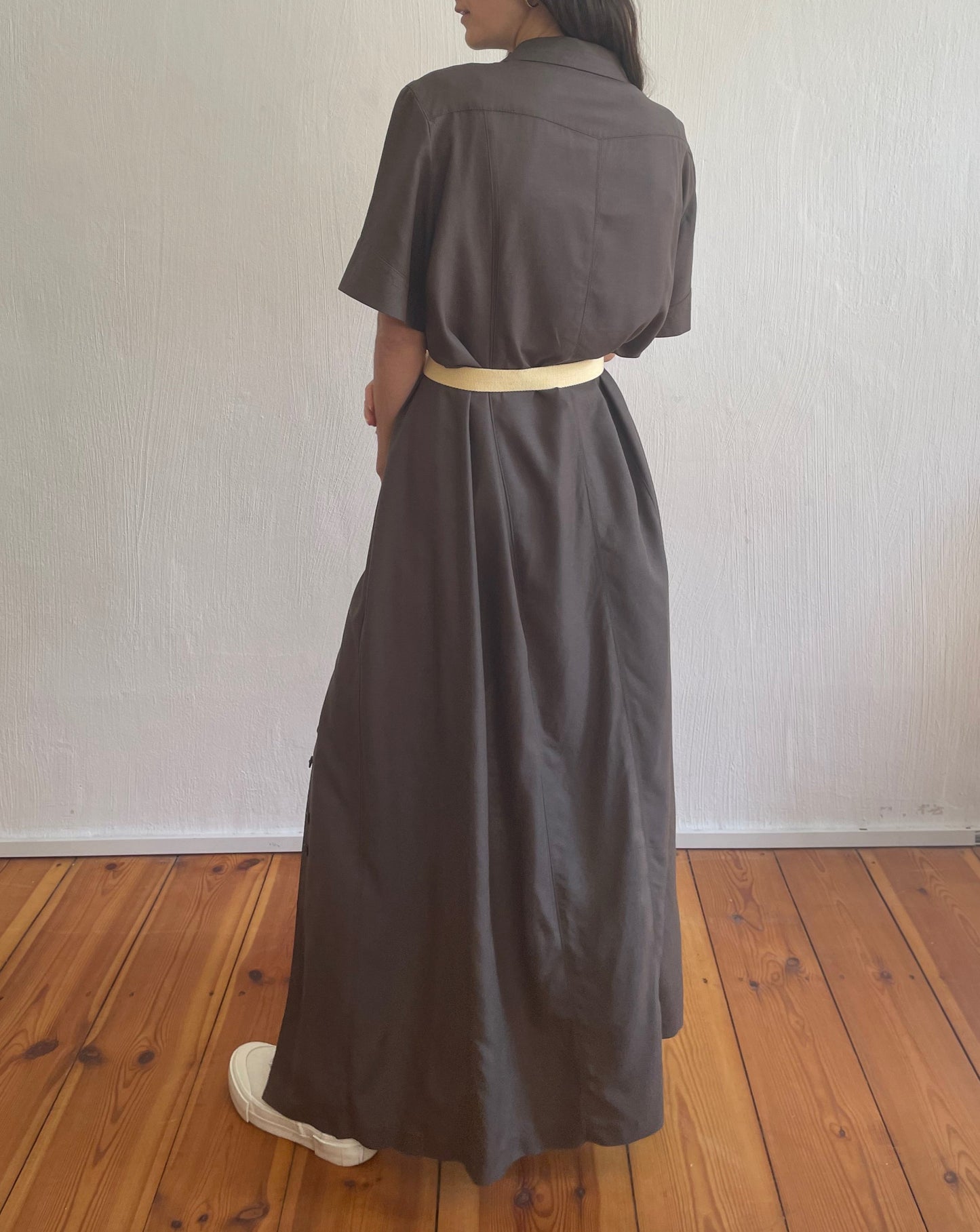 Vintage Linen Maxi Dress Shacket Over Dress Size M-XL