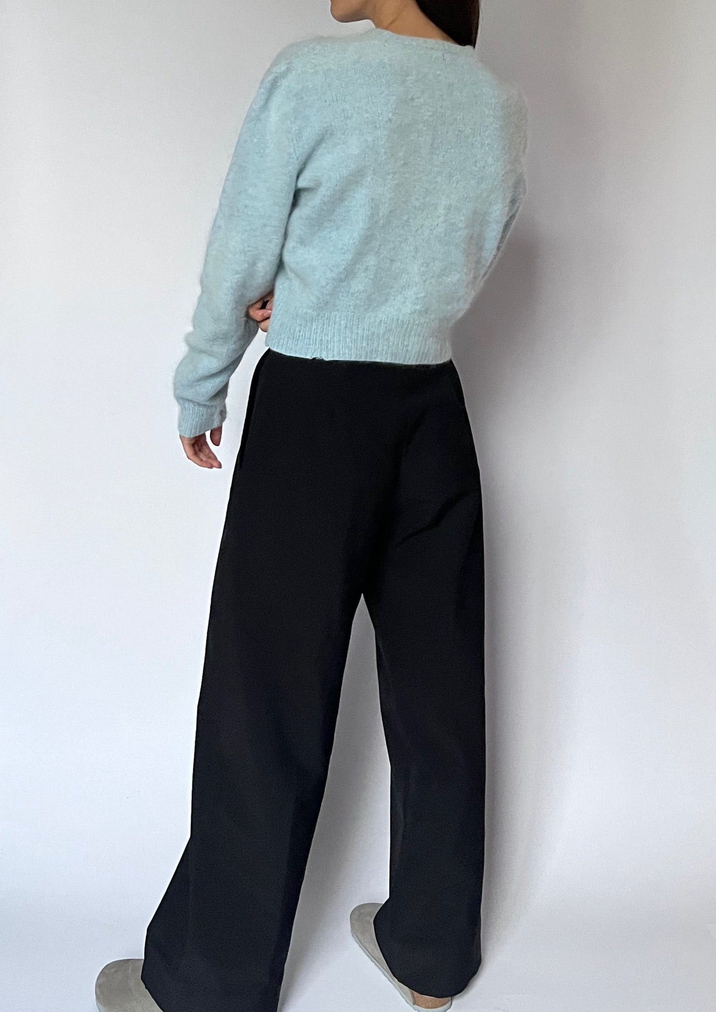 Blue Angora Cropped Jumper S