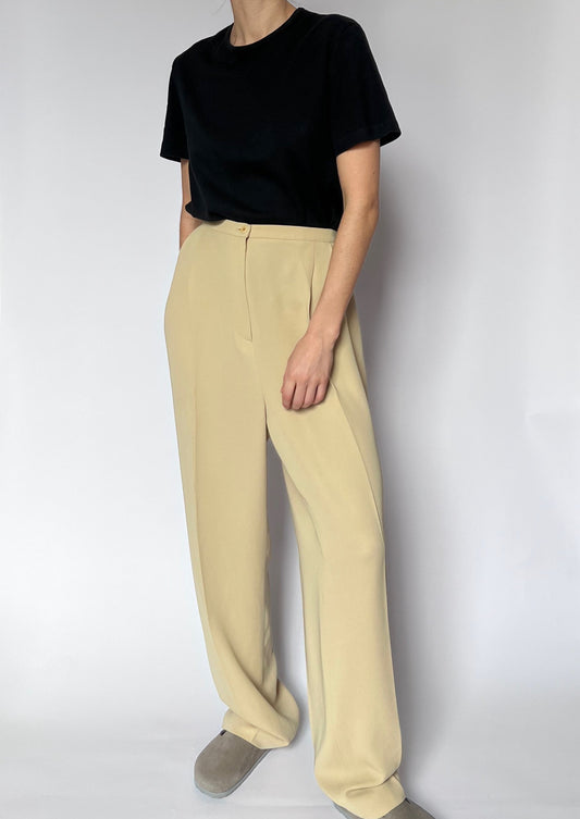 Neutral Wide Leg Suit Trousers W'32" M/L