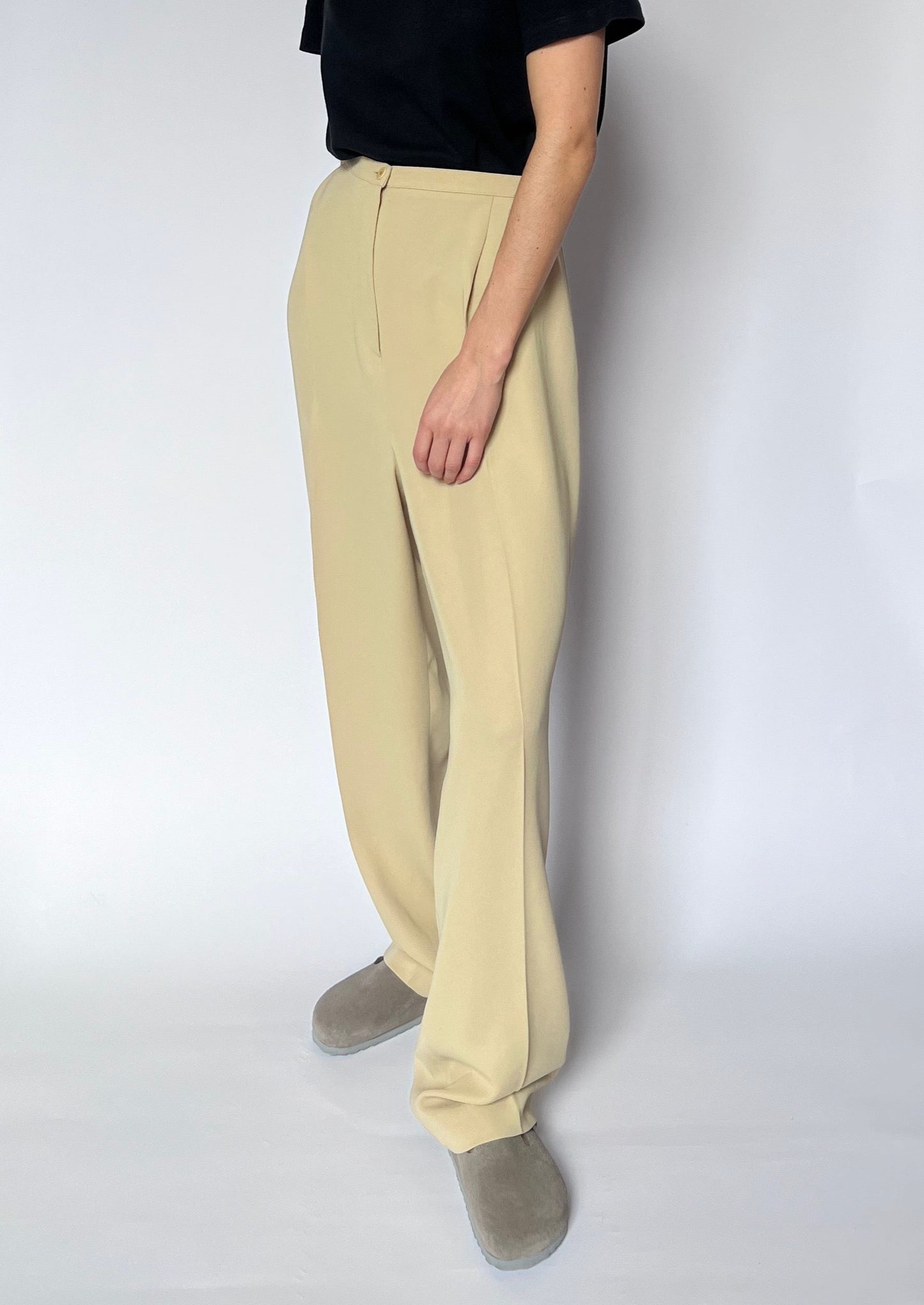 Neutral Wide Leg Suit Trousers W'32" M/L