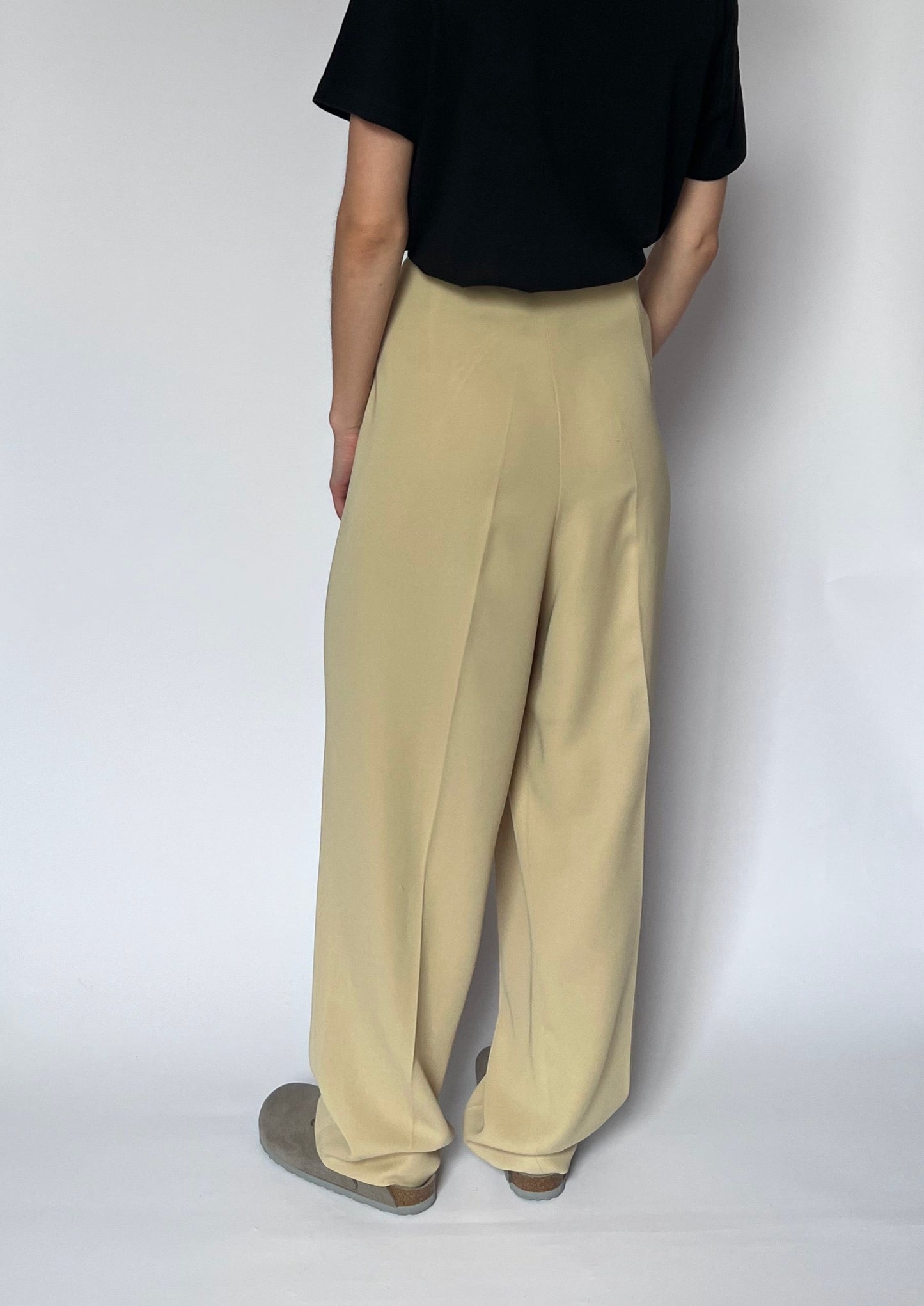 Neutral Wide Leg Suit Trousers W'32" M/L