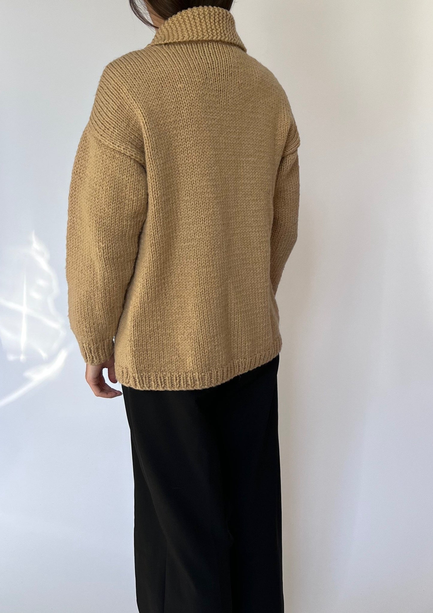 70s Chunky Caramel Cardigan M