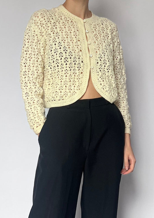 Upcycled Crochet Cropped Cardigan XS/S