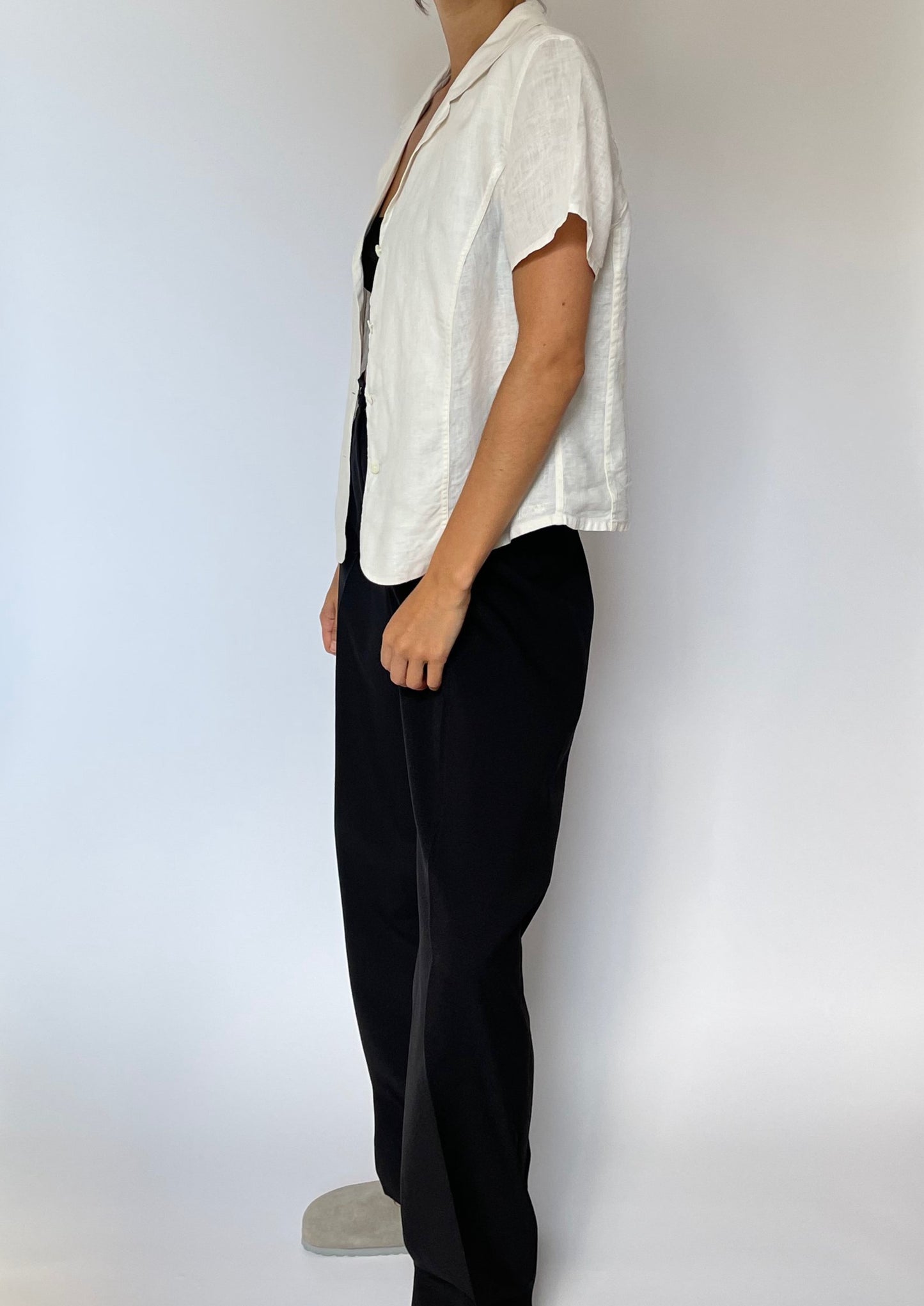 Cropped Linen Shirt S