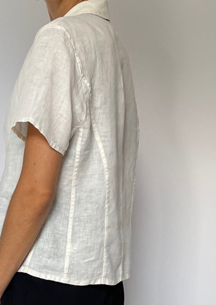 Cropped Linen Shirt S