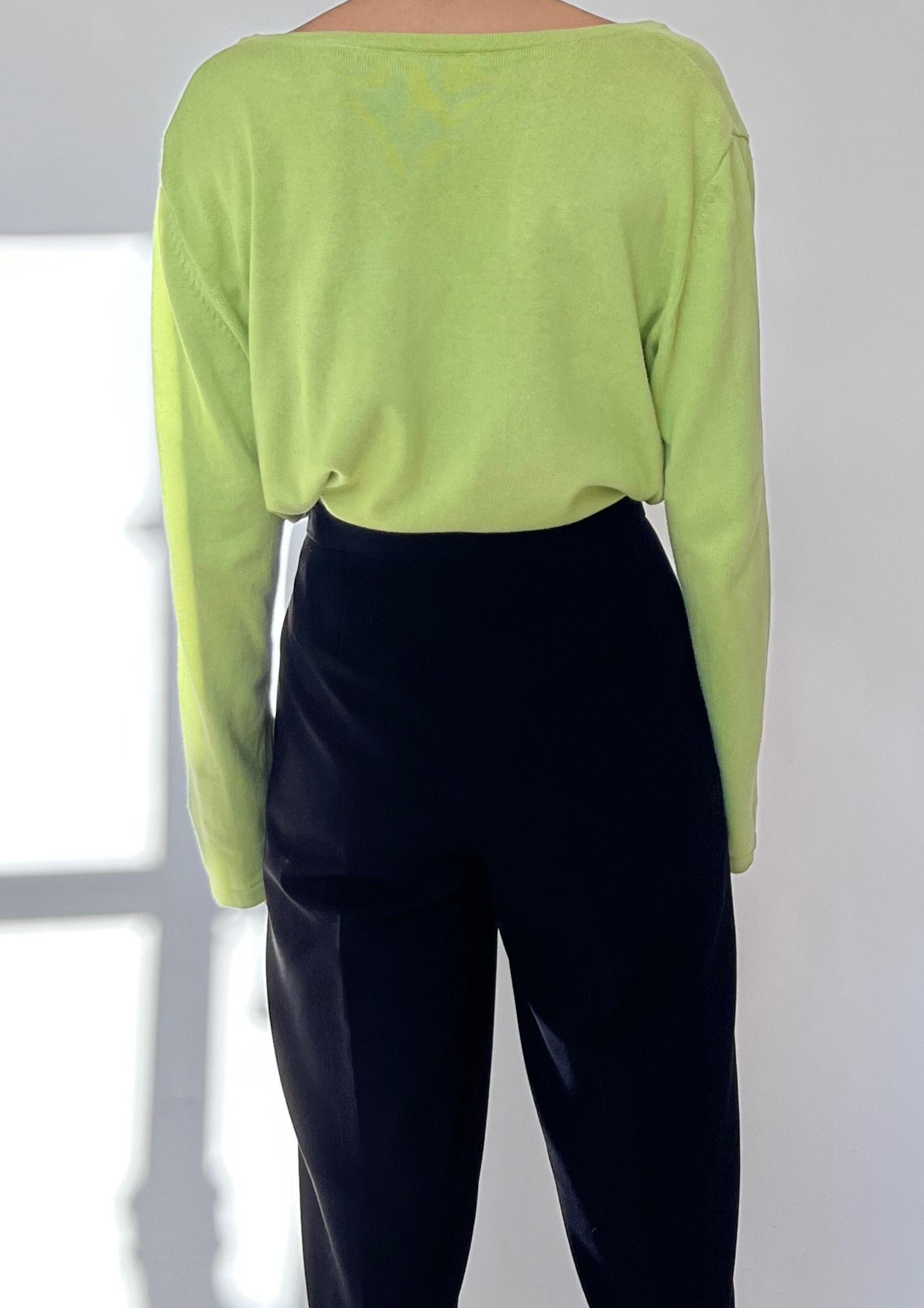 1990s Lime Green Button Jumper M/L