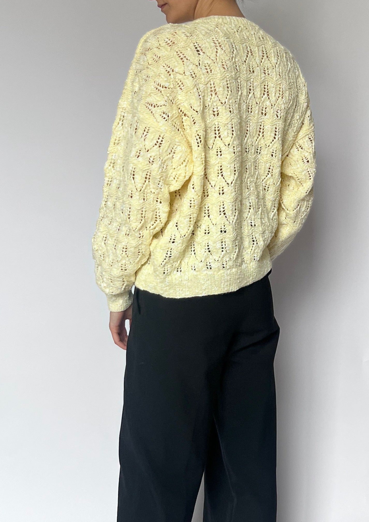 70s Hand Knitted Yellow Jumper S/M