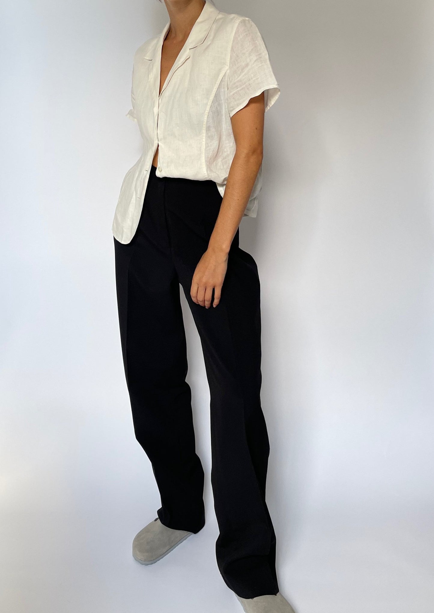 Cropped Linen Shirt S