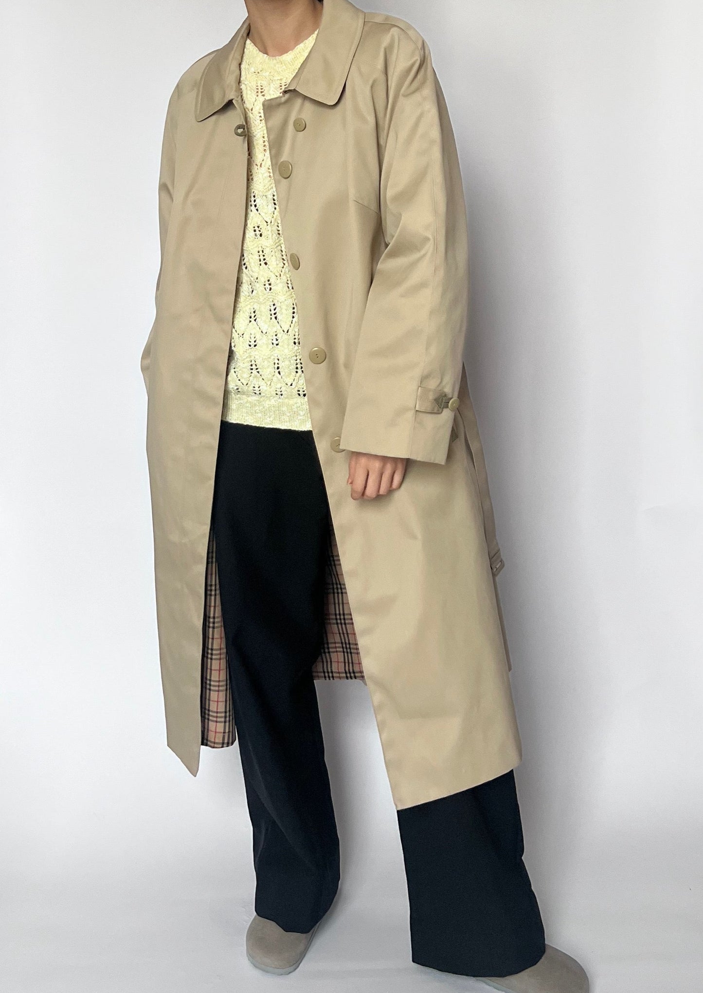 Vintage 70s Neutral Trench Coat S/M