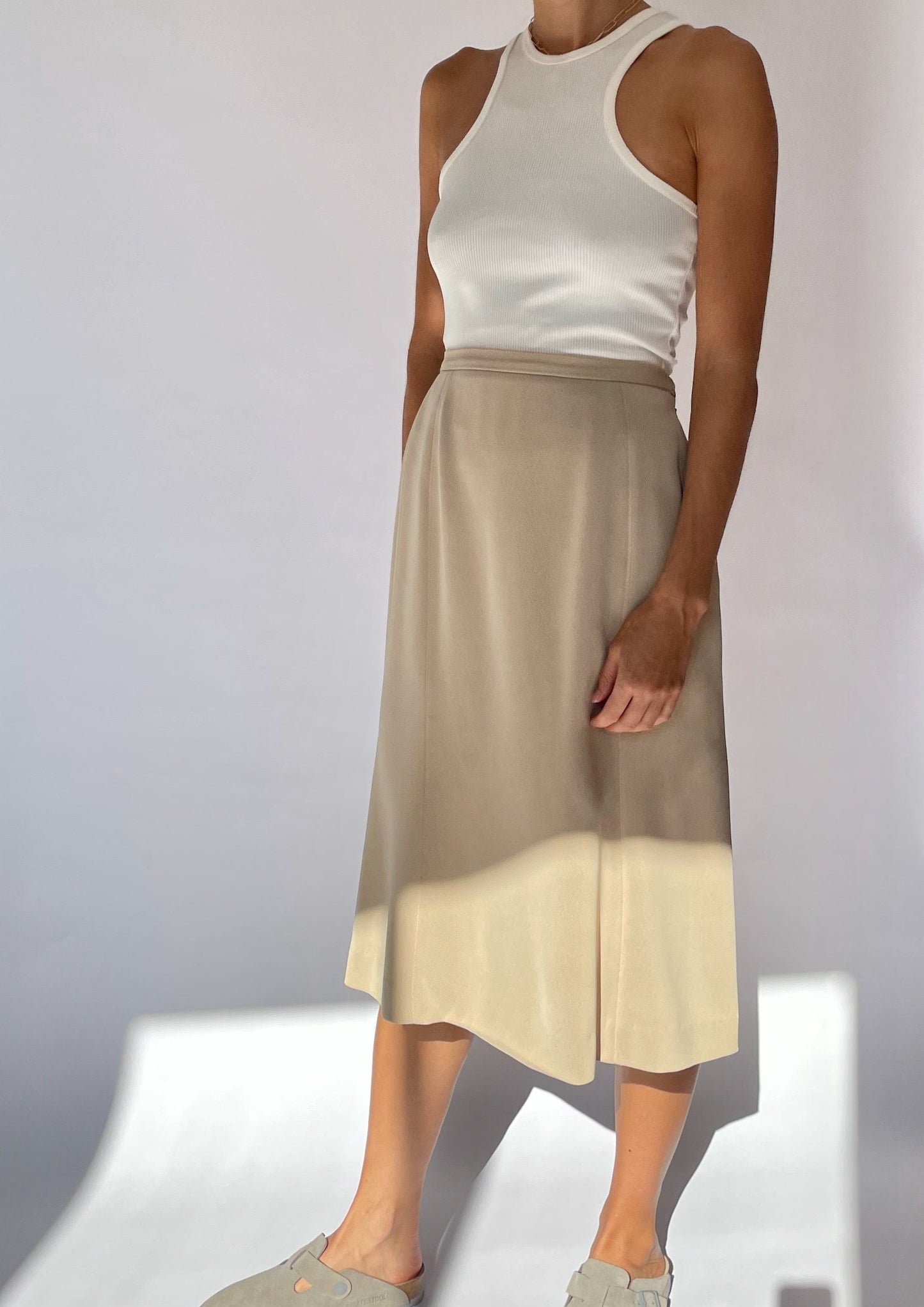 90's Neutral Midi Skirt S/M W'28"