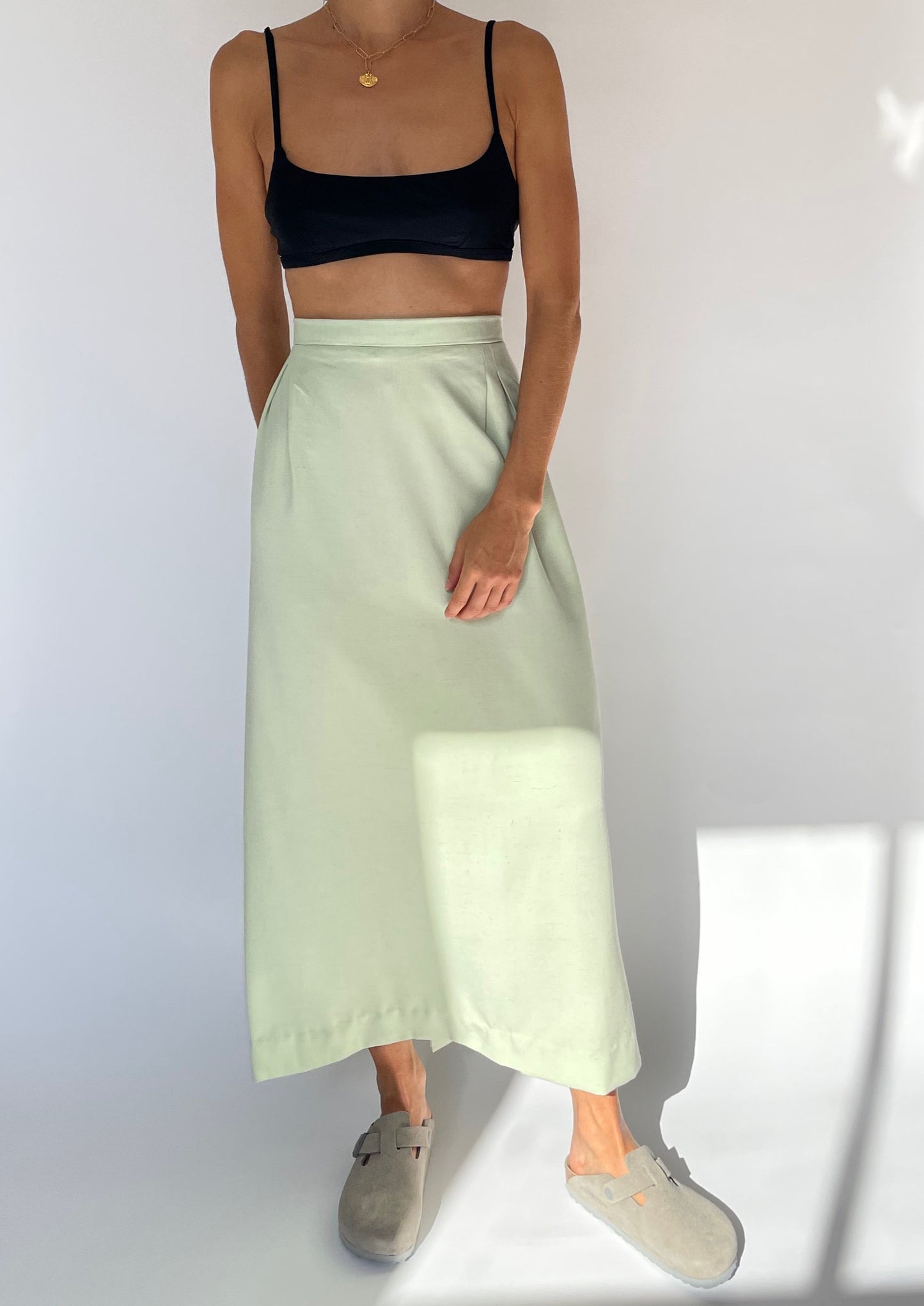 Lime Maxi Skirt XL W'36"