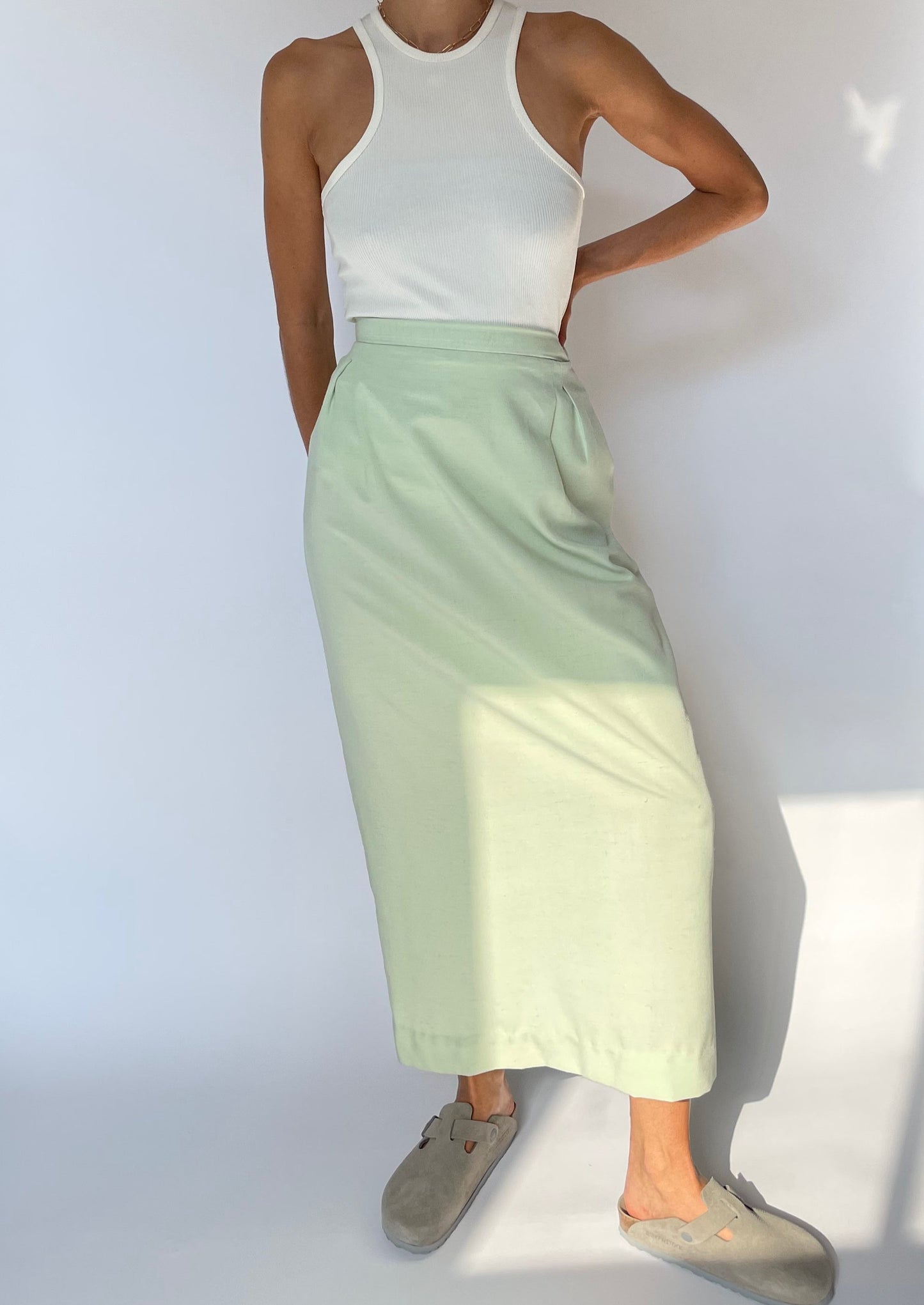 Lime Maxi Skirt XL W'36"