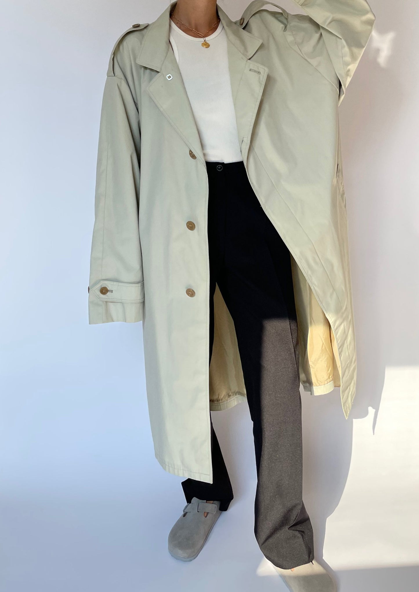 Soft Green Relaxed Trench M/L