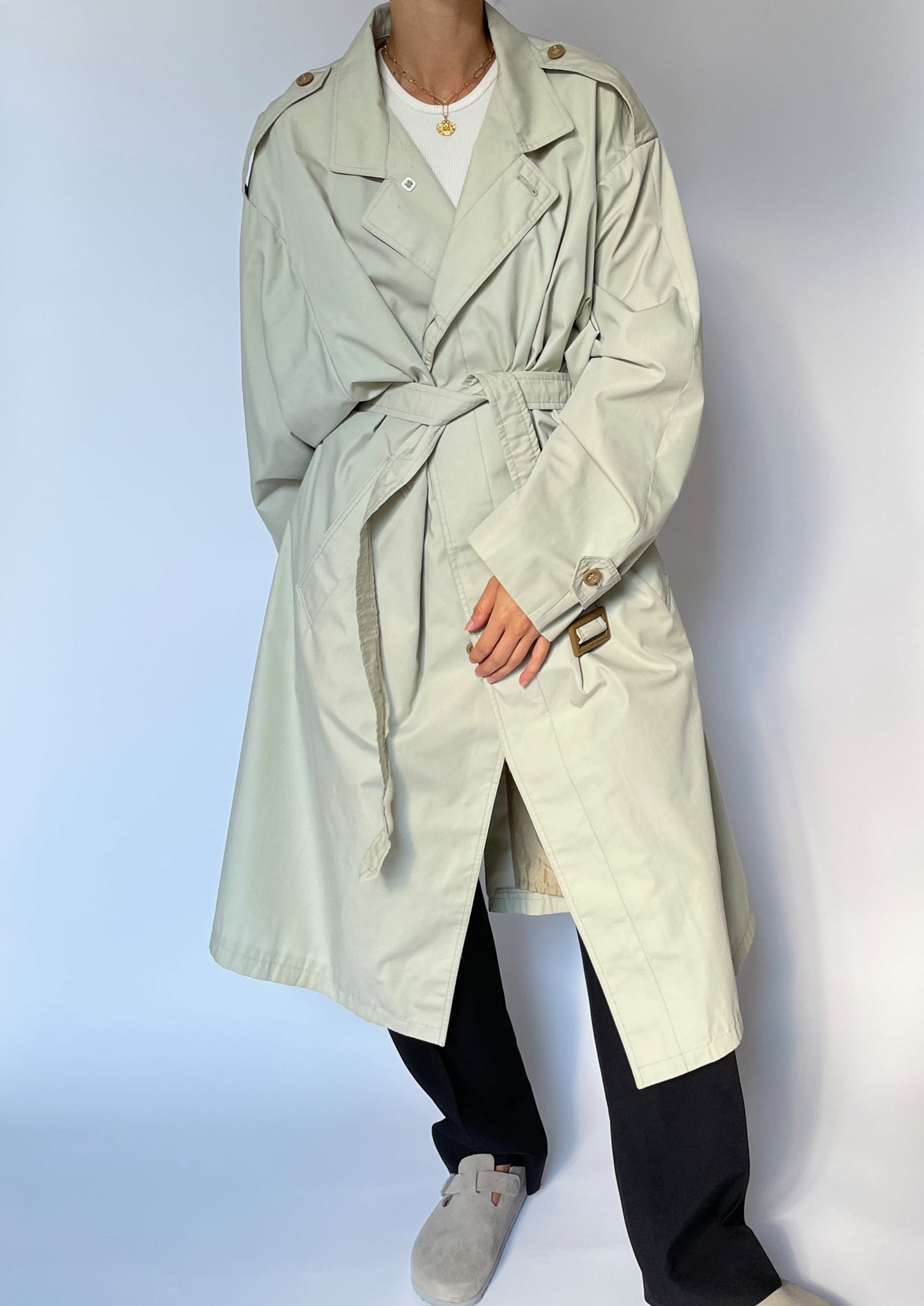 Soft Green Relaxed Trench M/L