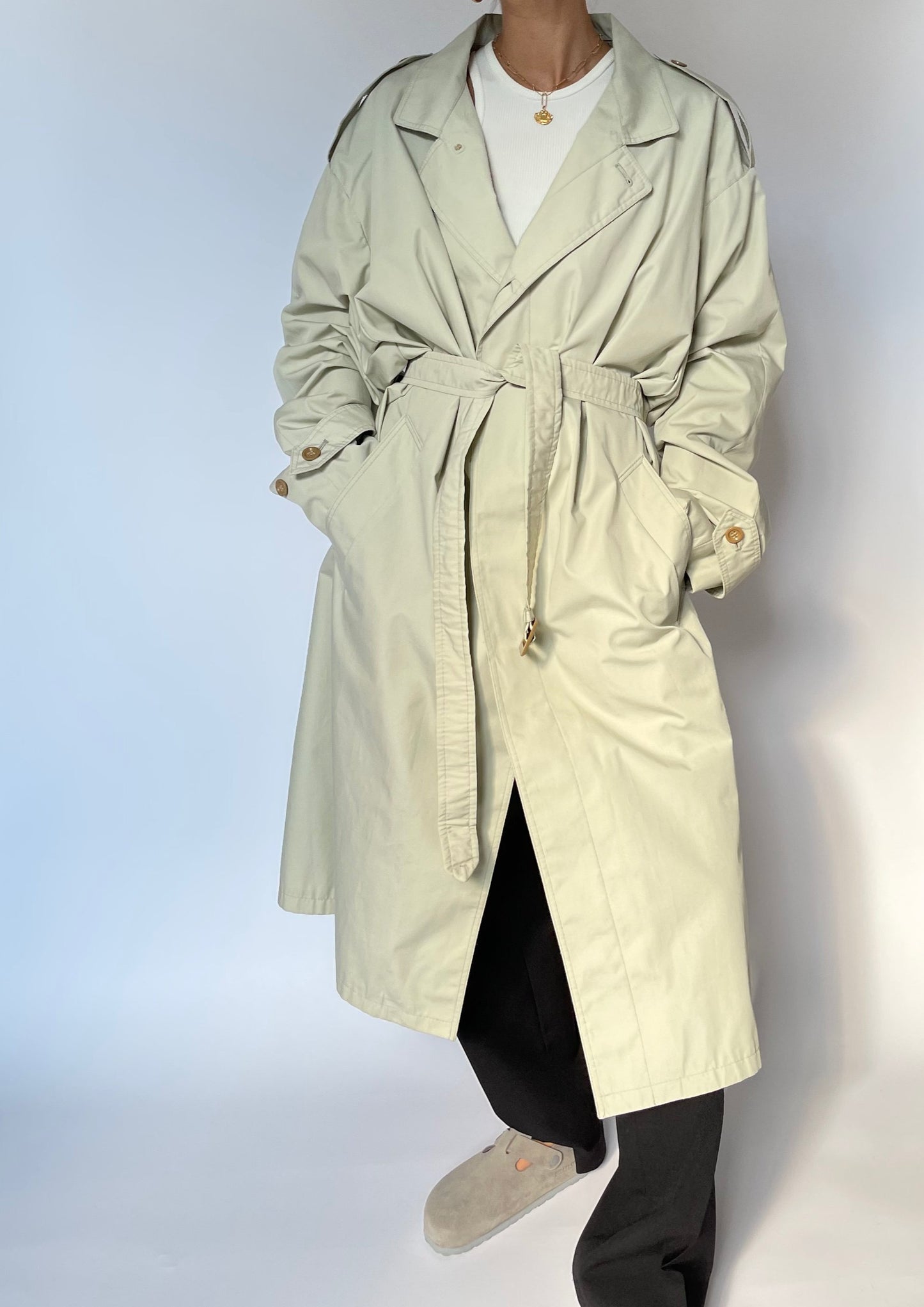 Soft Green Relaxed Trench M/L