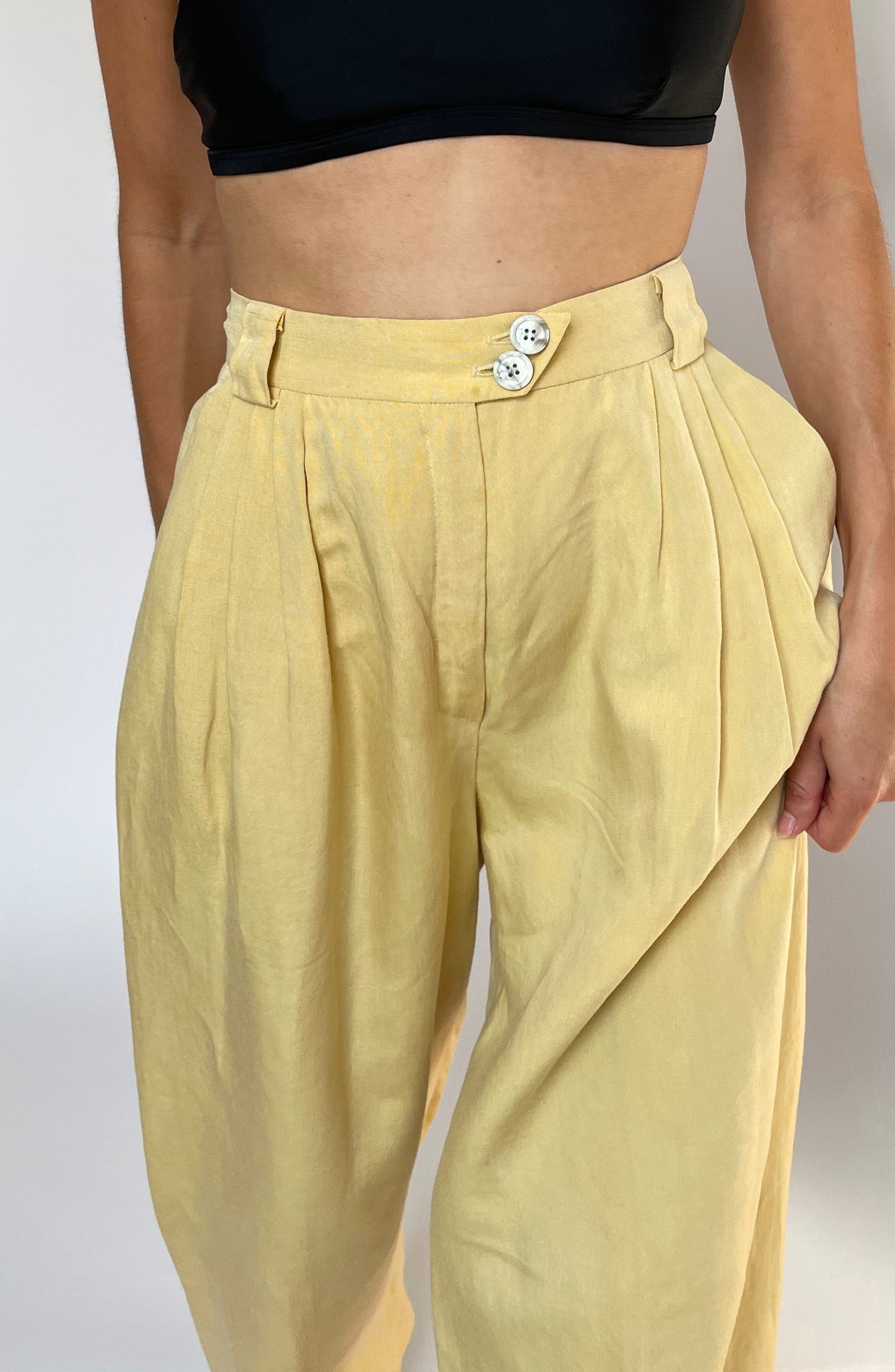 Linen Pleated Trousers M W'29"