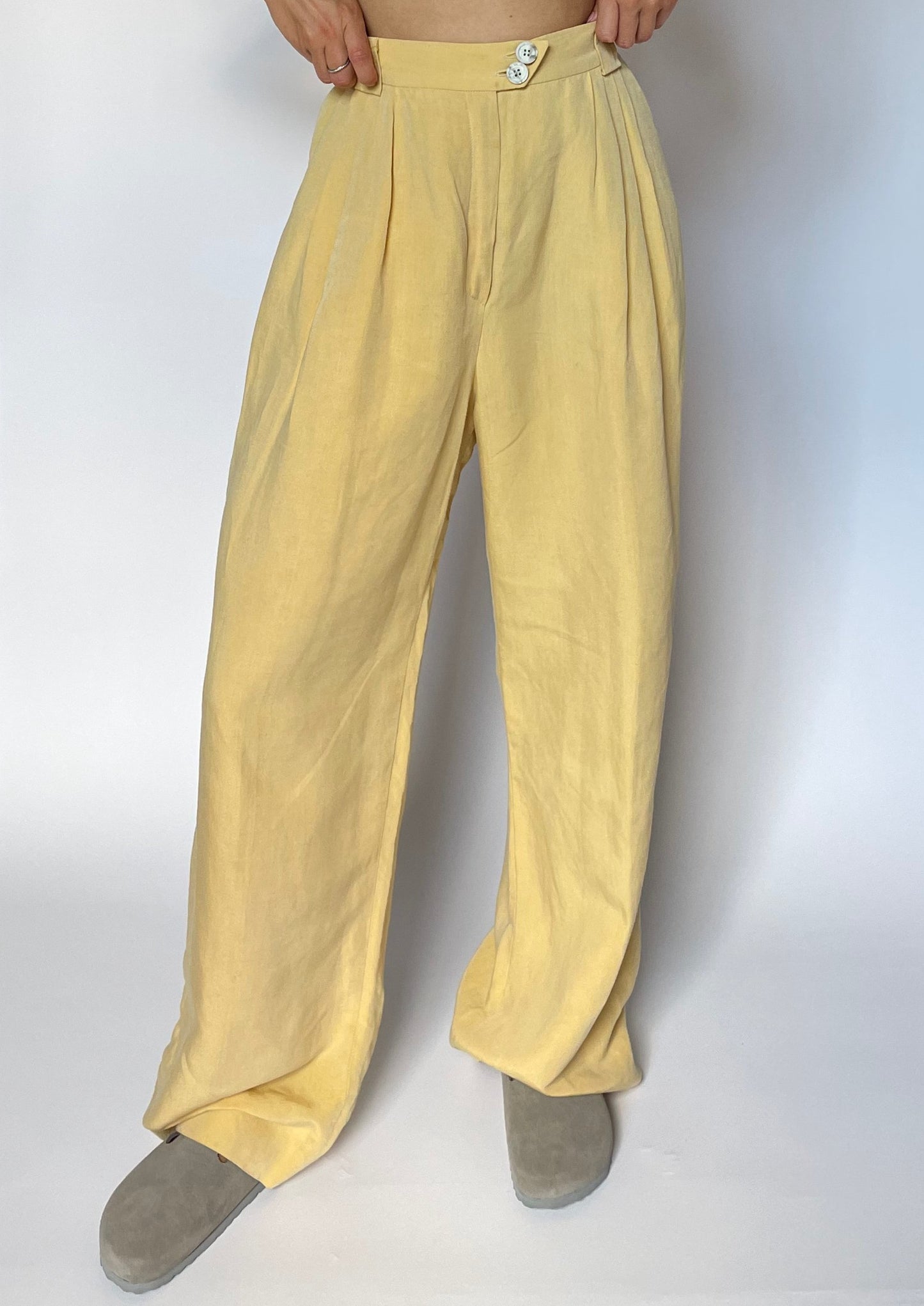 Linen Pleated Trousers M W'29"