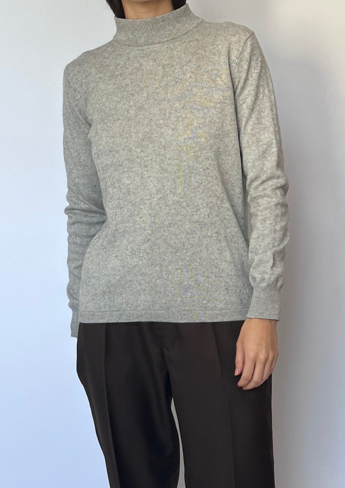 90s Silk Grey High Neck Jumper S/M