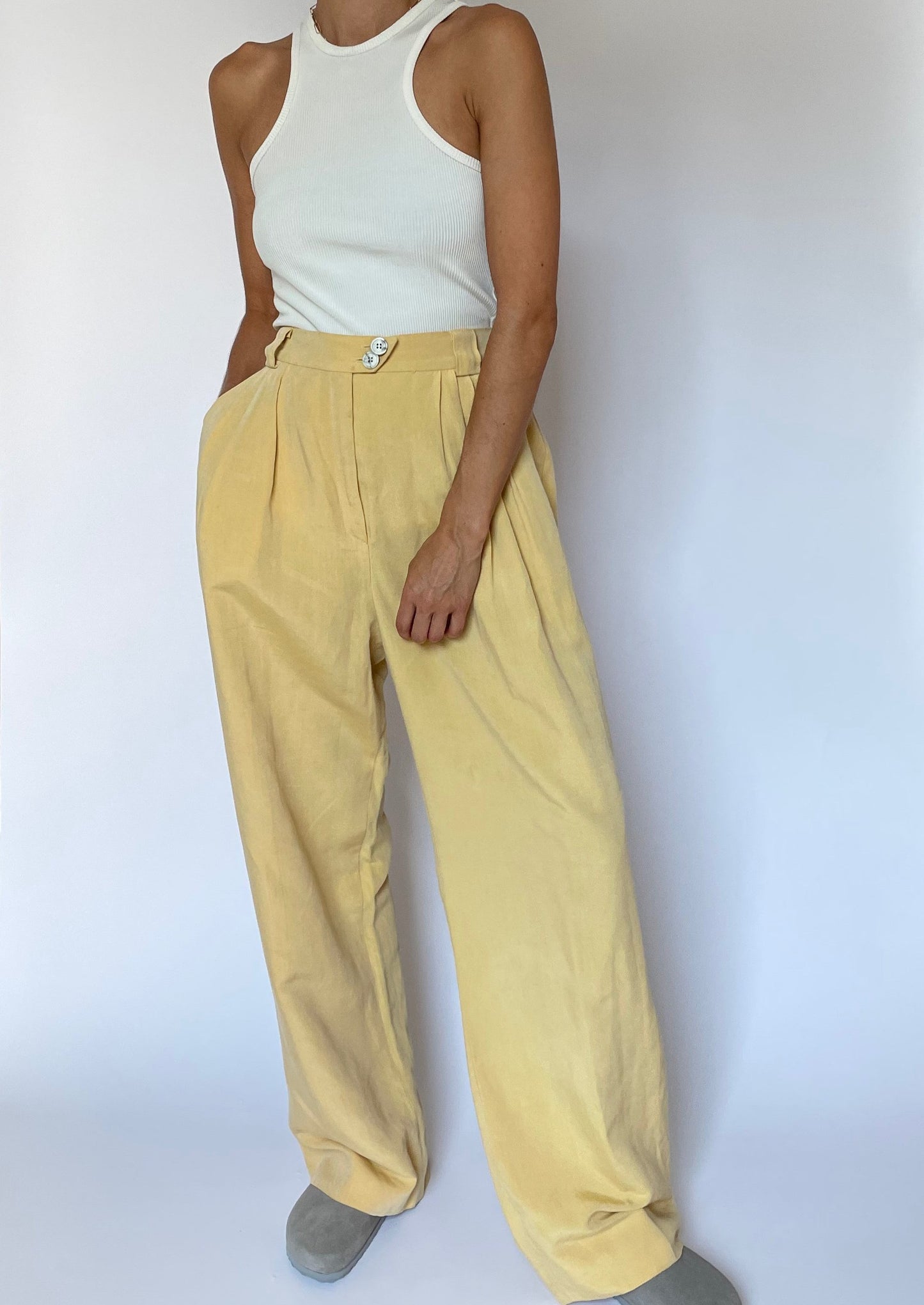 Linen Pleated Trousers M W'29"