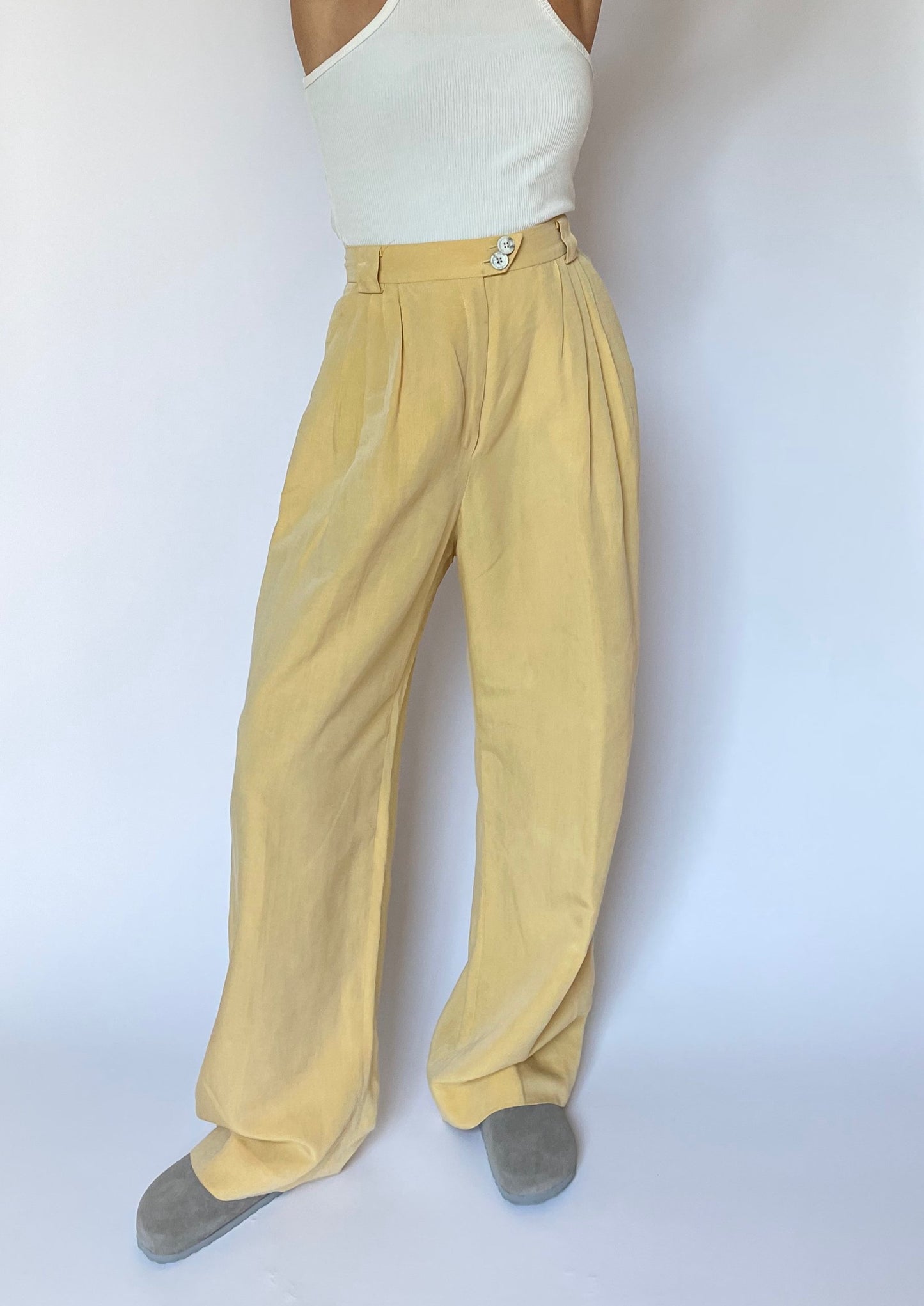 Linen Pleated Trousers M W'29"