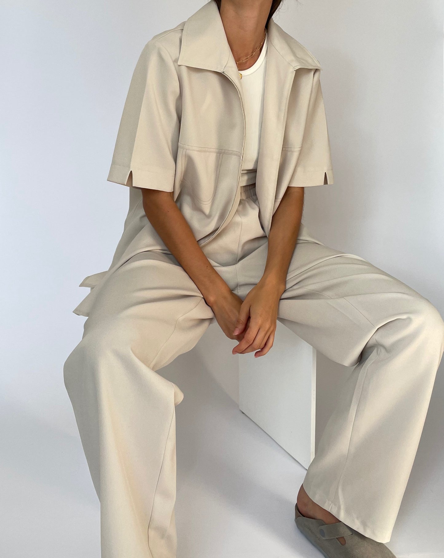 Minimal Cream Relaxed Suit M W30"