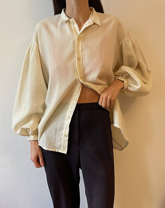 Vintage Cream Puff Sleeve Shirt Size 6-8