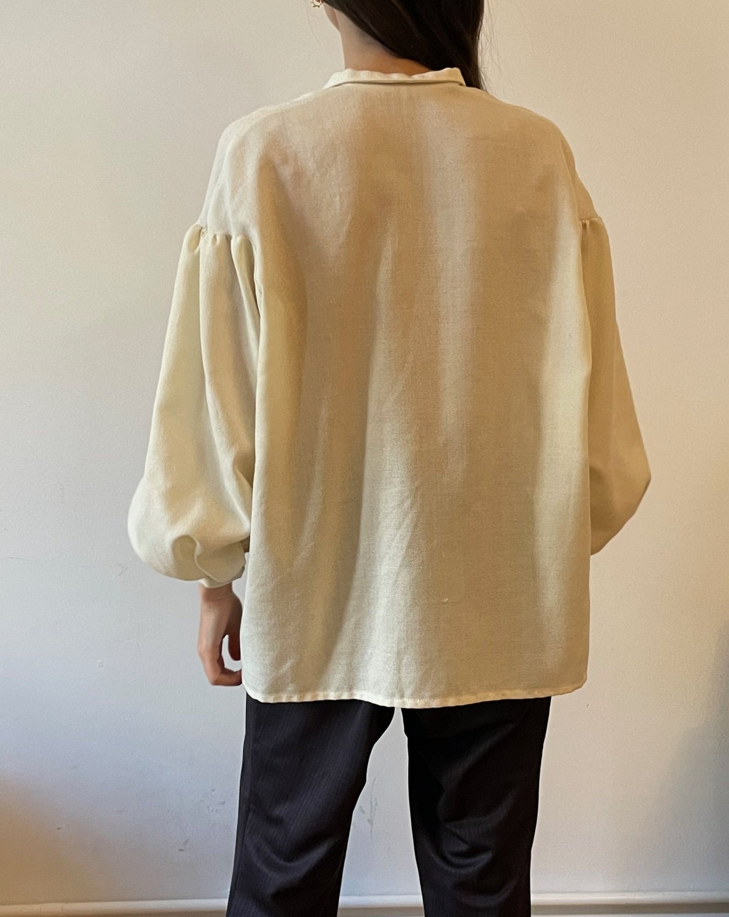 Vintage Cream Puff Sleeve Shirt Size 6-8