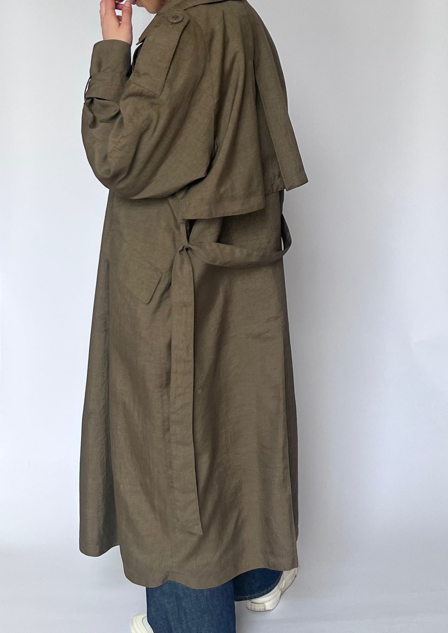 Vintage Brown Maxi Trench Coat S/M