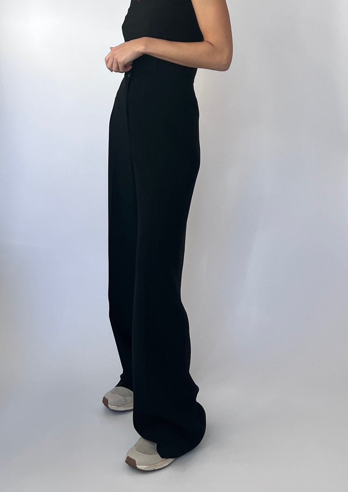 Black Wide Leg Trousers S/M W'29"