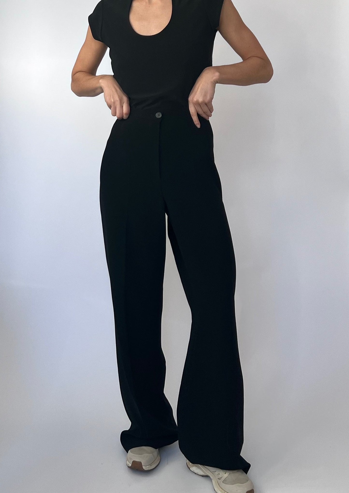 Black Wide Leg Trousers S/M W'29"