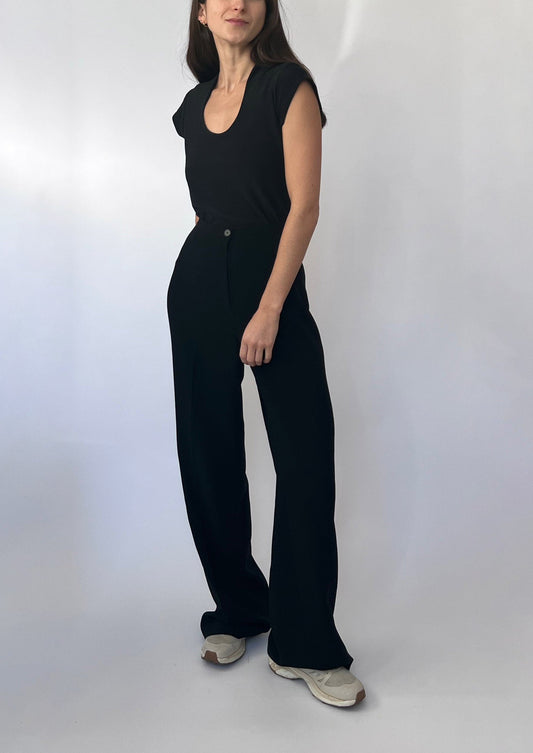 Black Wide Leg Trousers S/M W'29"