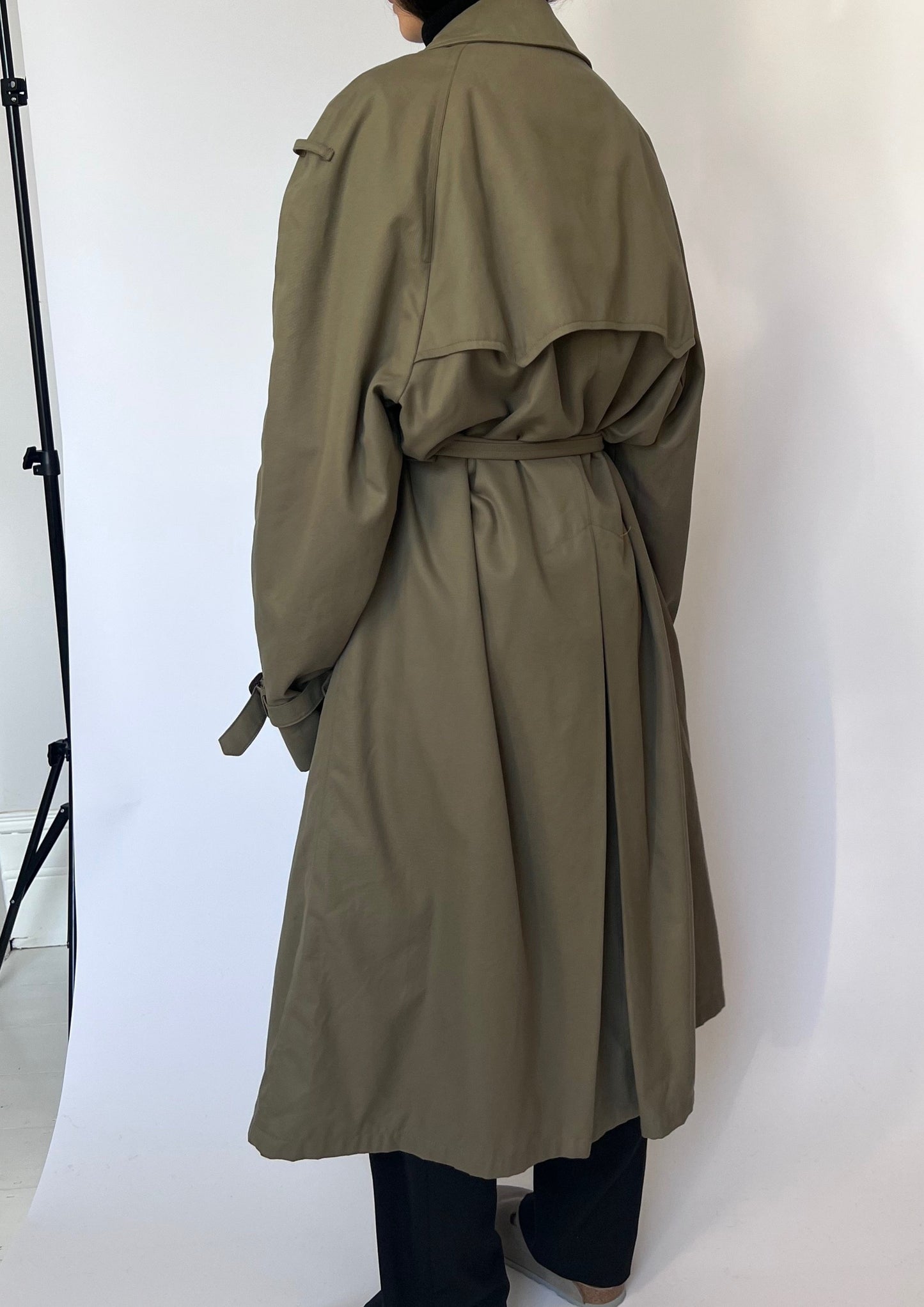 Rare 1970s Bill Blass Wool Lined Trench Coat L/XL